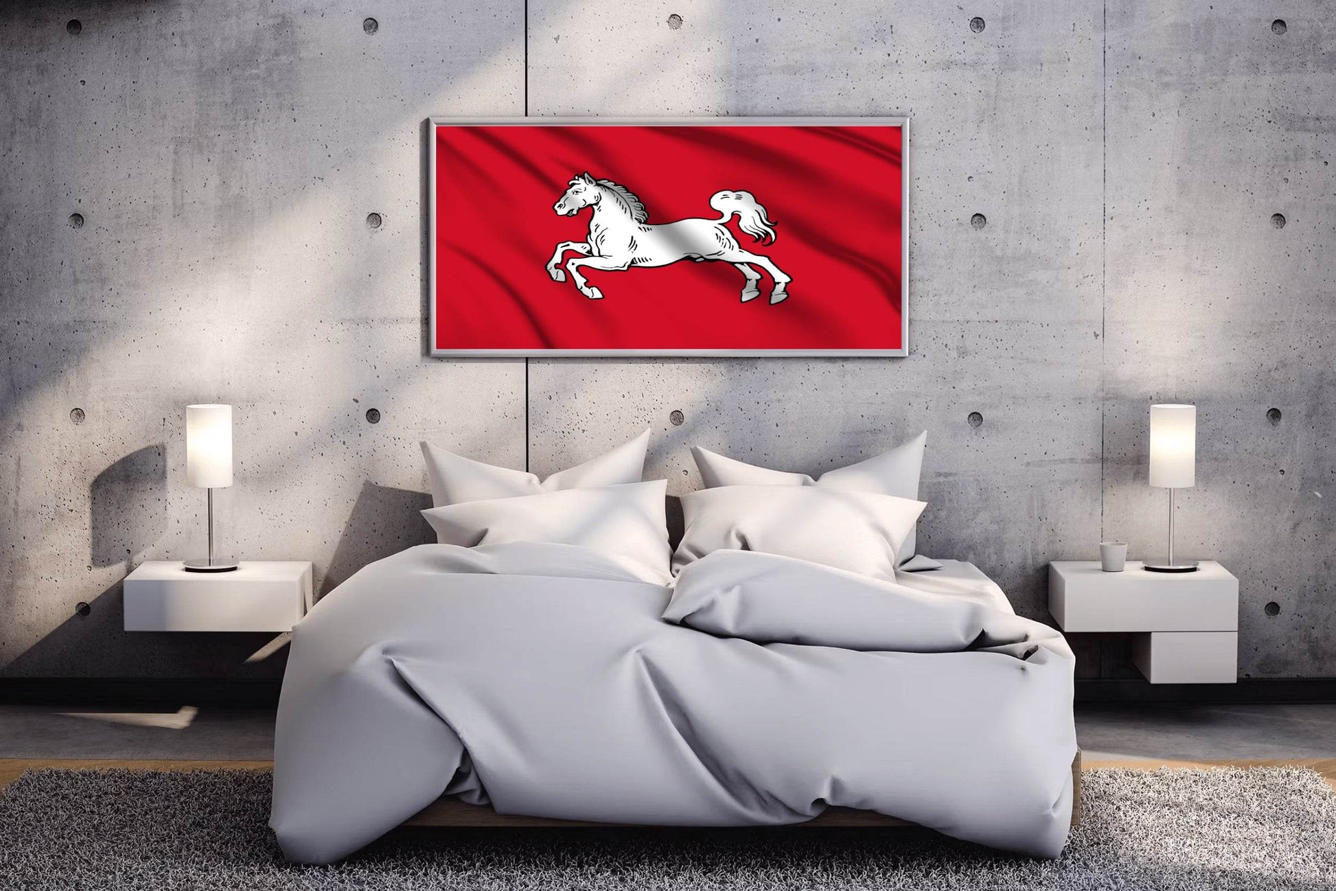 State of Hanover National Flag Wall Art - beink online art store