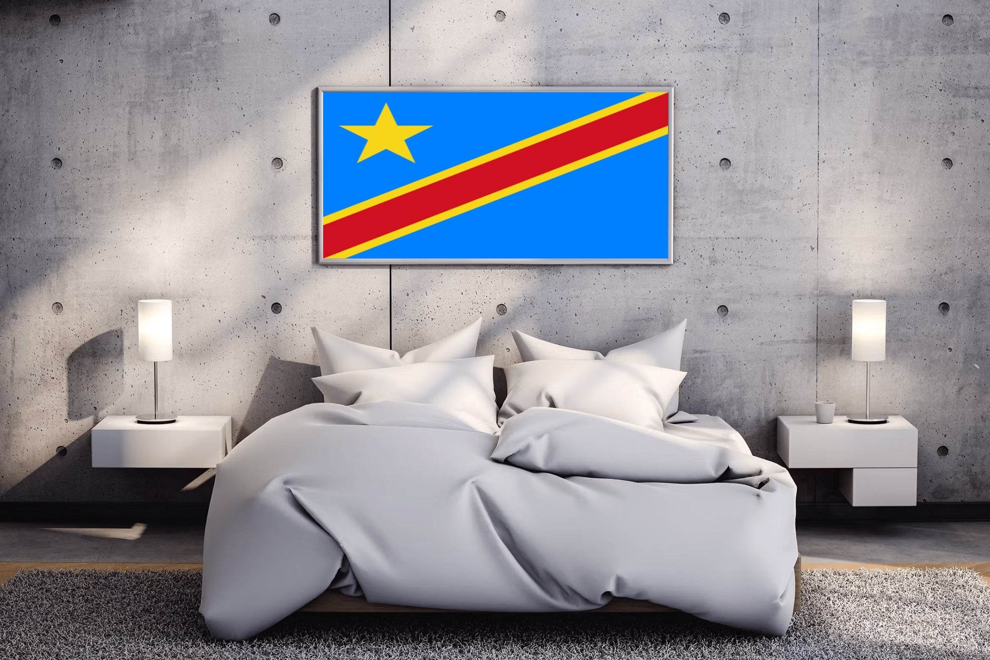 Democratic Republic of the Congo National Flag Wall Art - beink online art store