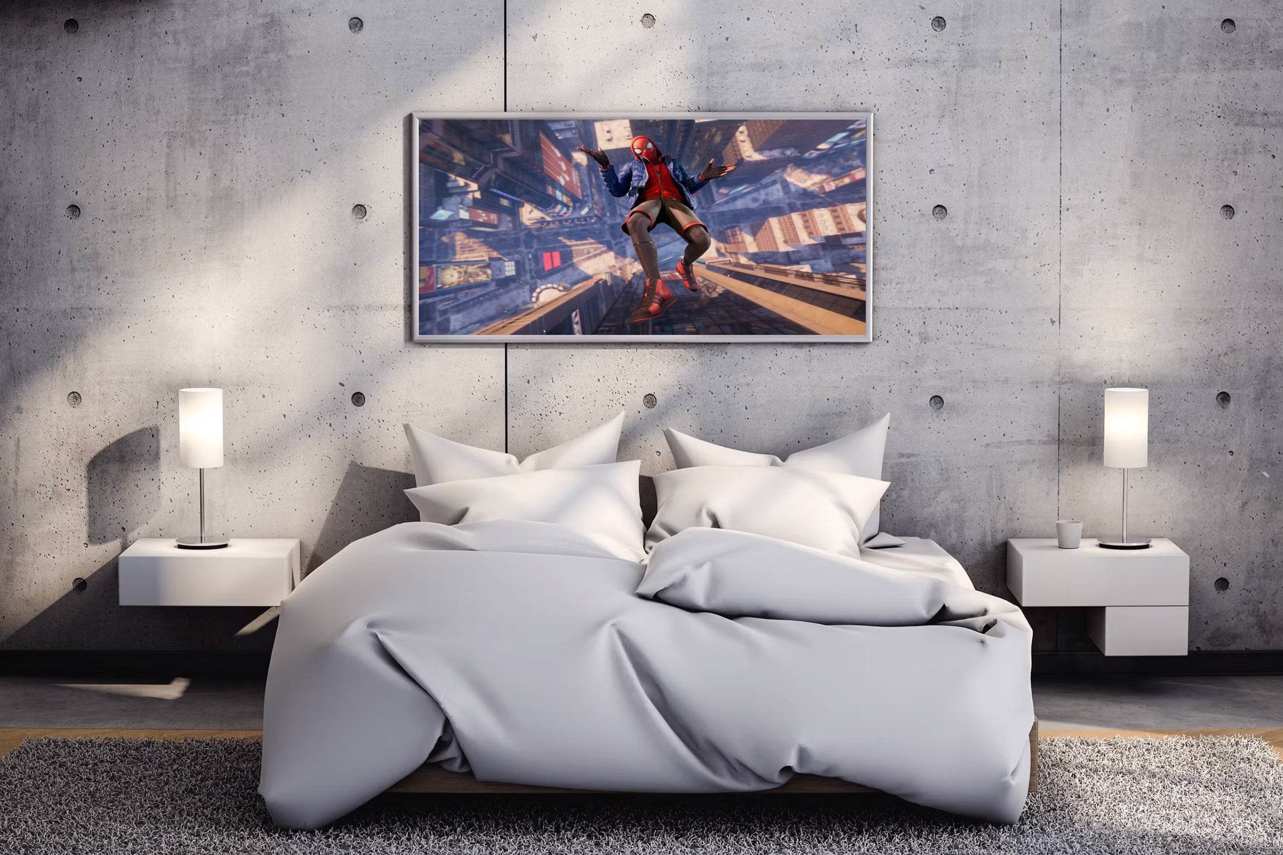 Spider Man Miles Morales Falling Gaming Wall Art - beink online art store