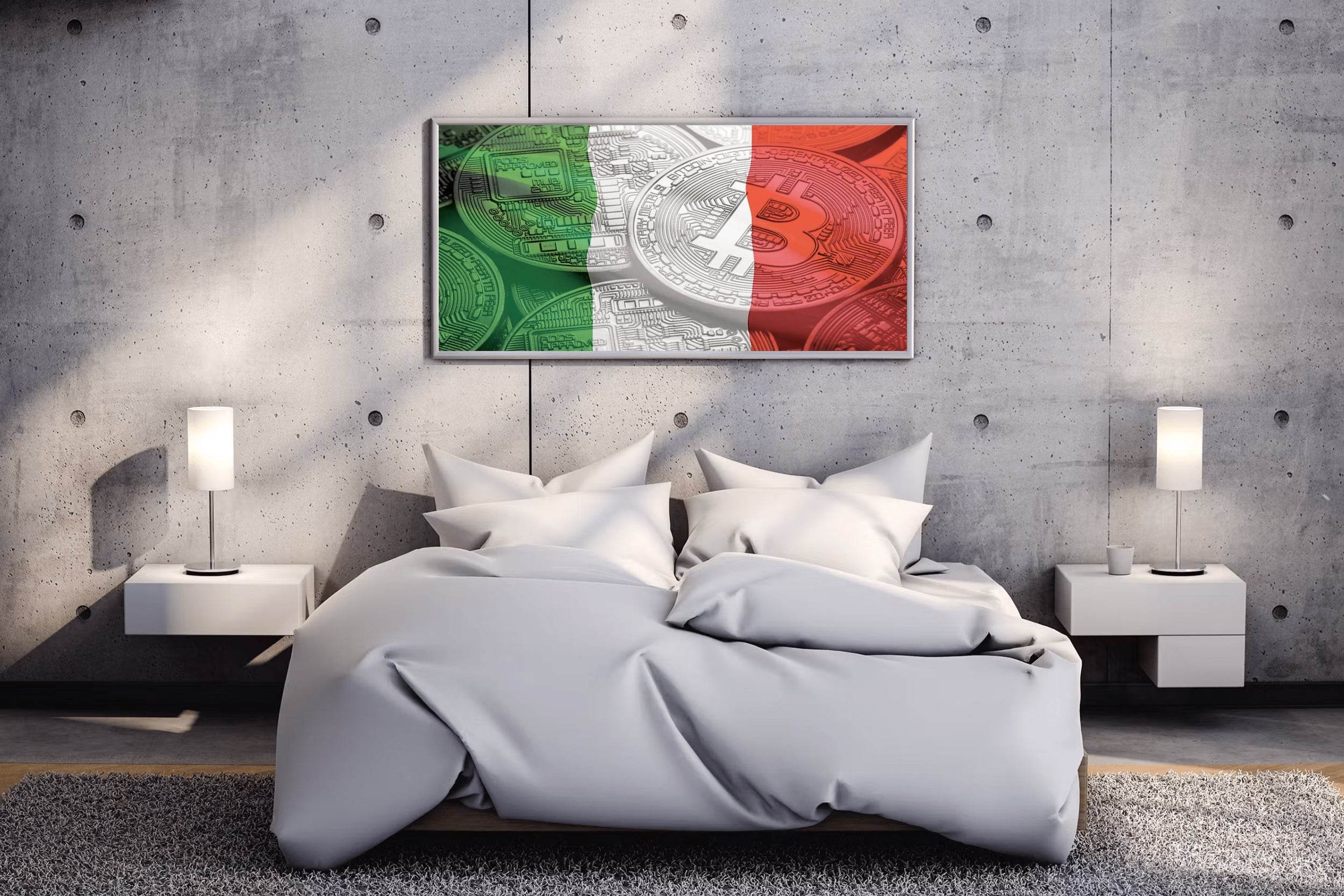 Crypto Bitcoin Money Flag Wall Art - beink online art store