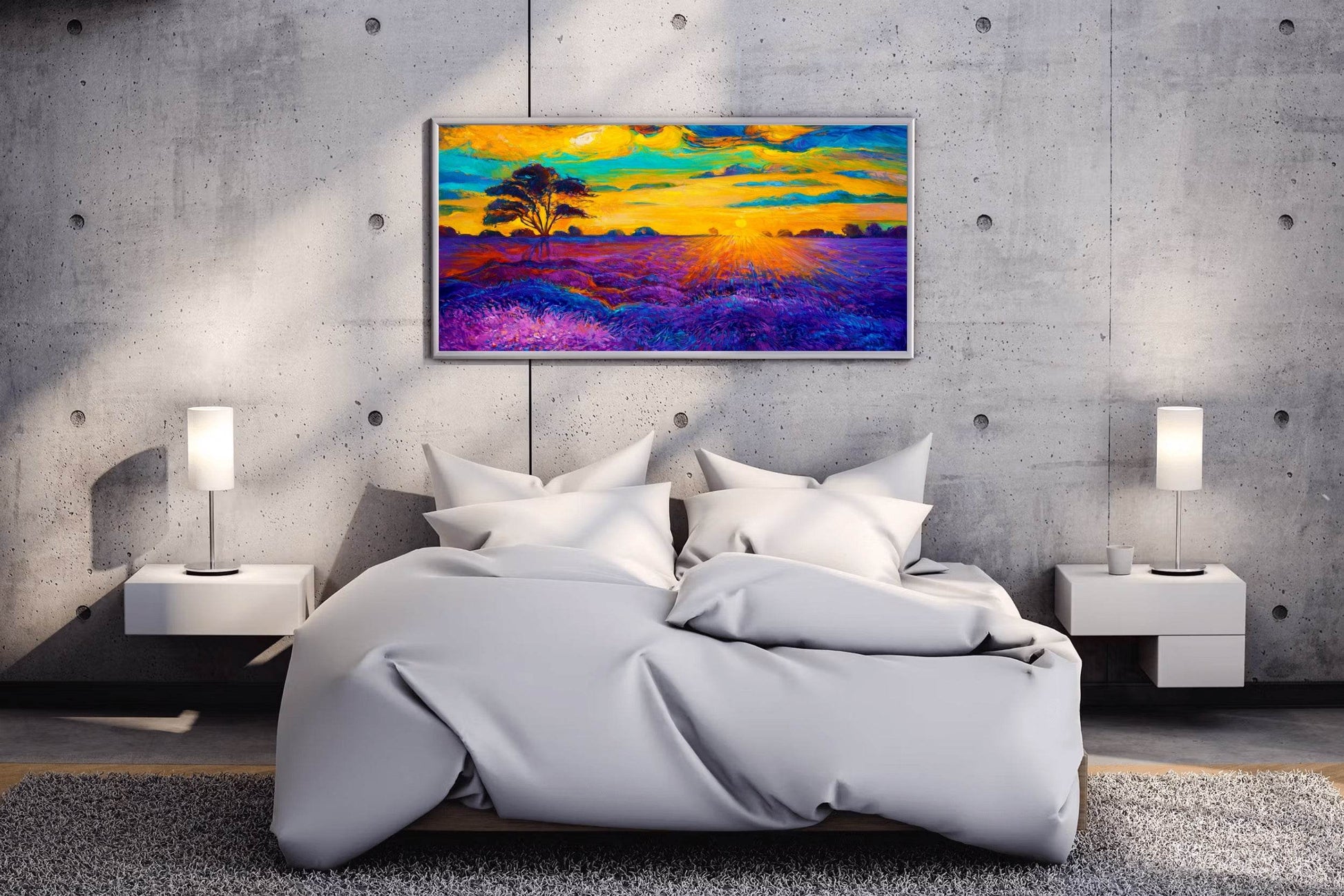 Painting Sunset In The Wheat Field Wall Art - beink online art store