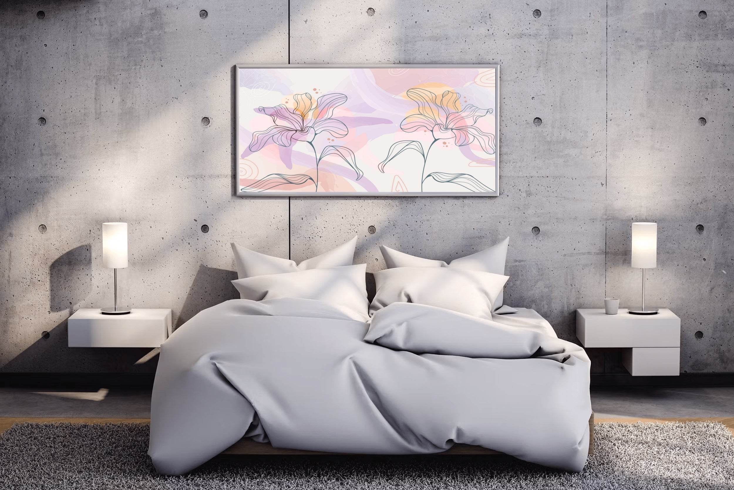 Linear Alstroemeria Flower Wall Art - beink online art store