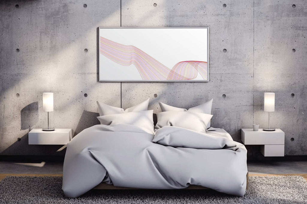 Light Background Technology Waves Lines Abstract Wall Art - beink online art store