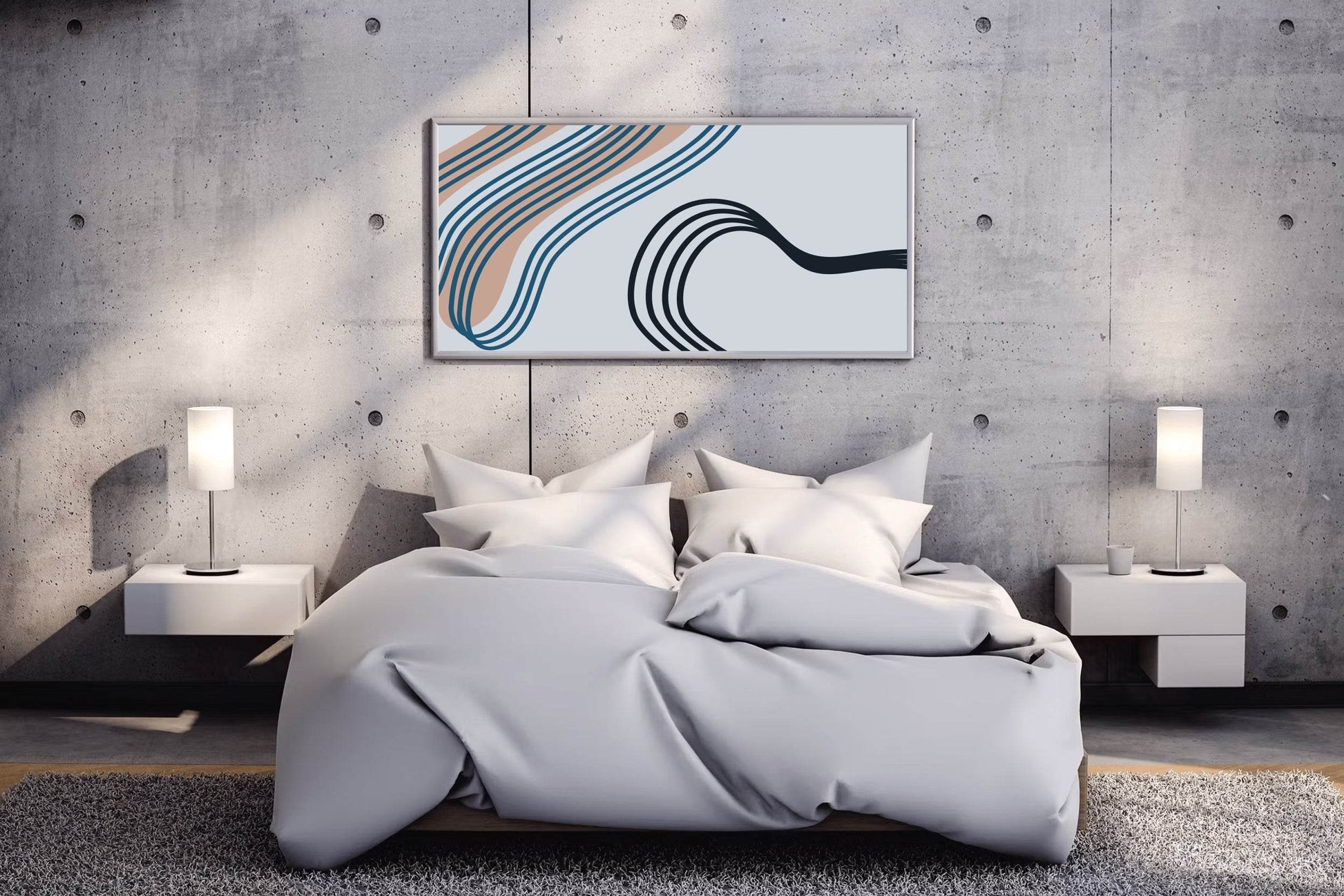 Handdrawn Irregular Lines Abstract Wall Art - beink online art store