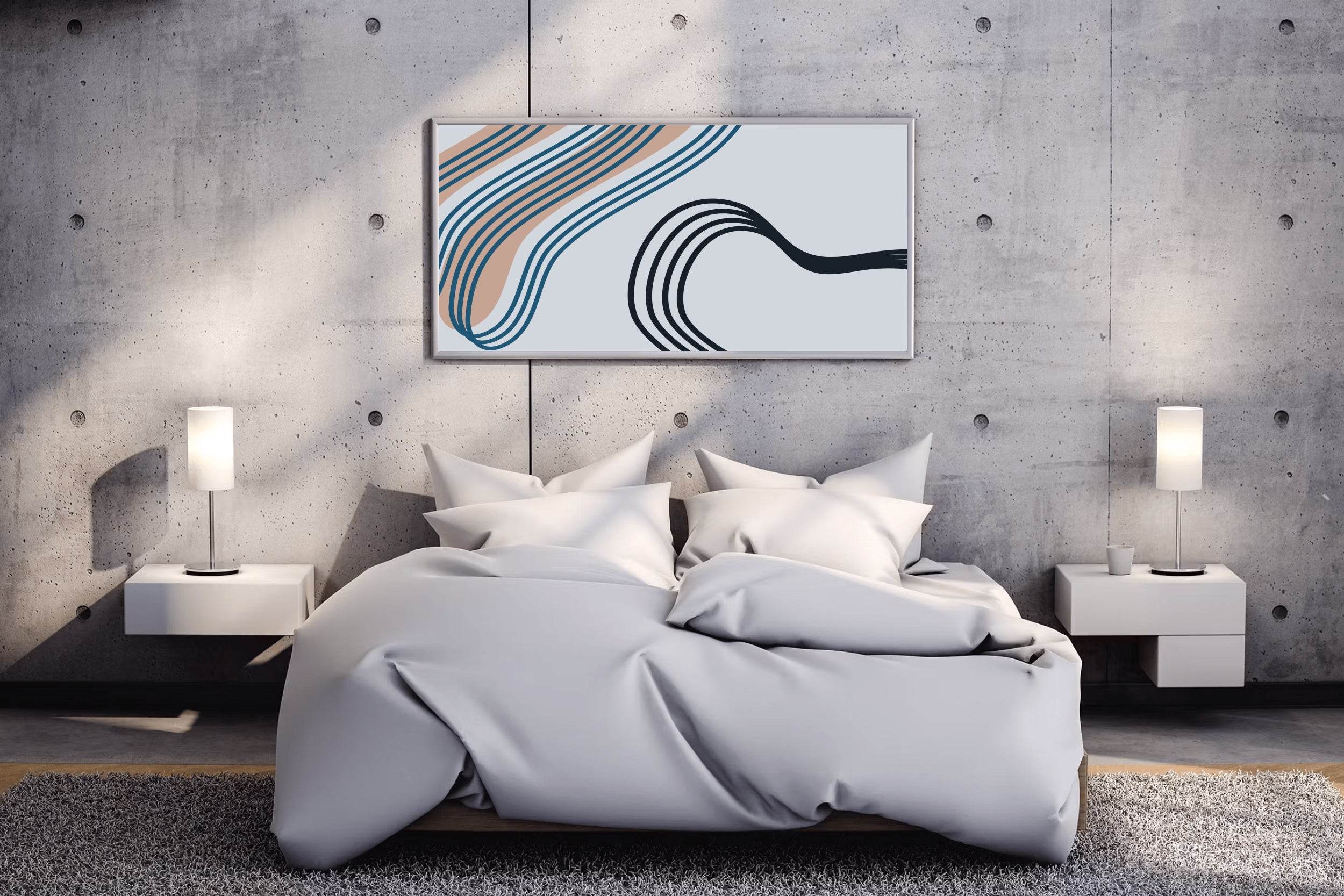 Handdrawn Irregular Lines Abstract Wall Art - beink online art store