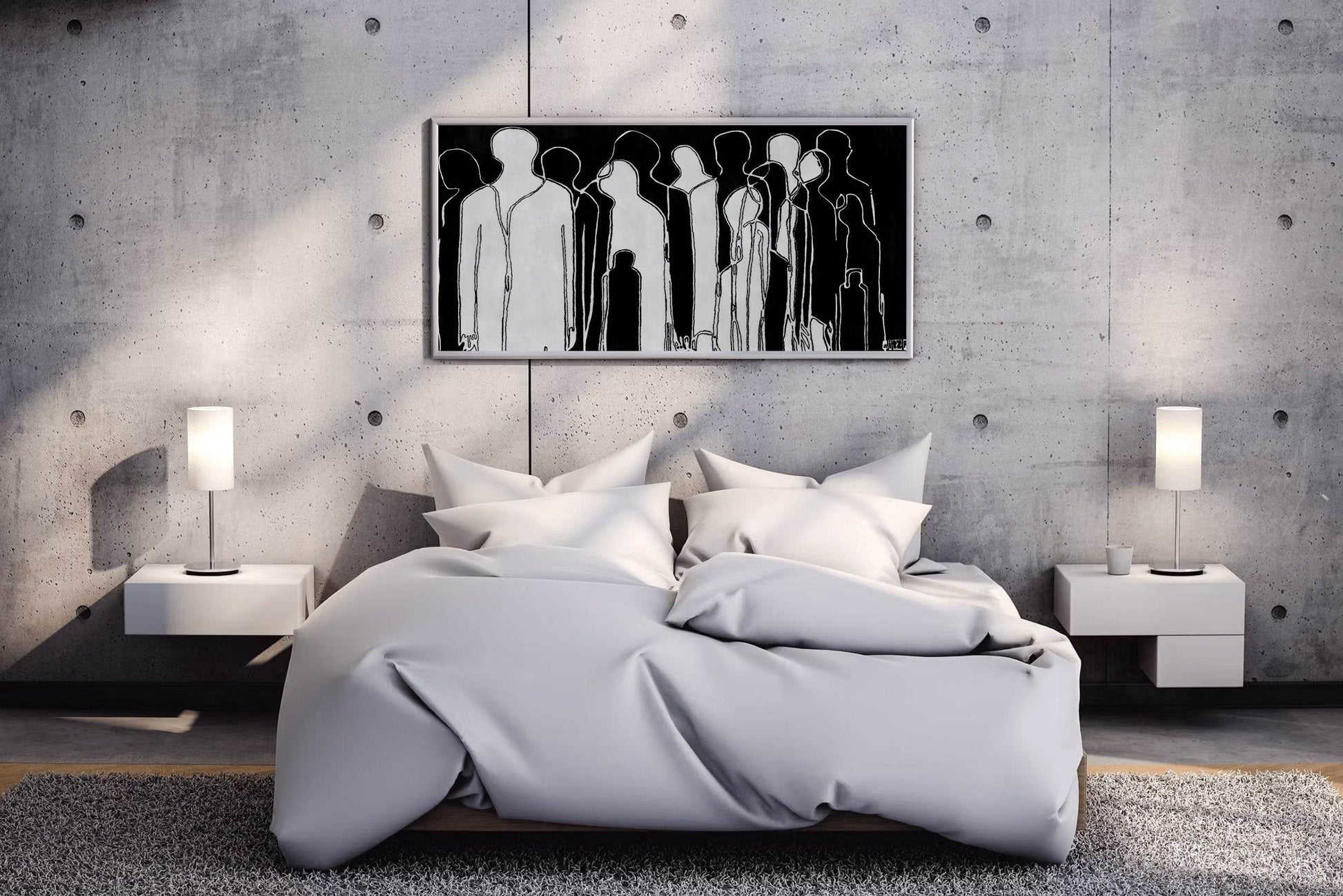 Shadowed Figures Modern Wall Art - beink online art store