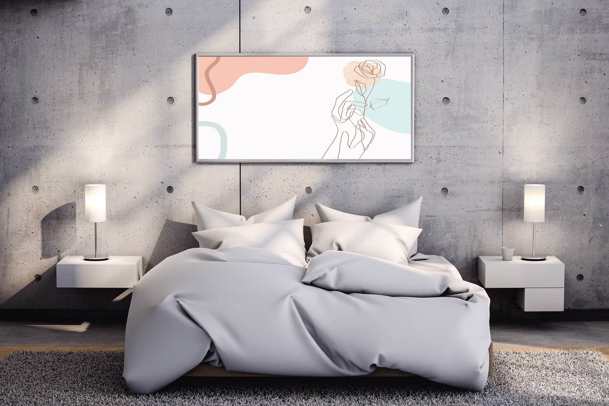 Rose Branch in Hand Wall Art - beink online art store