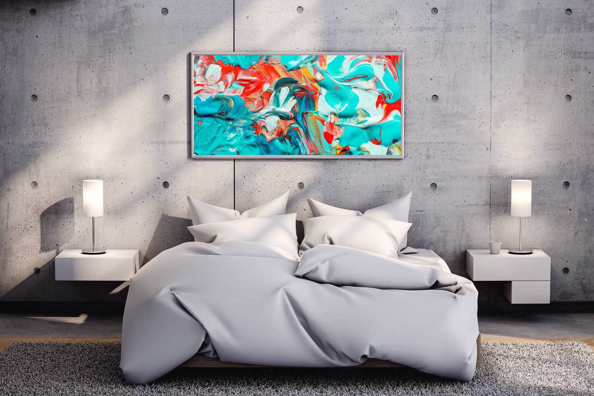 3D Effect Wavy Oil Paint Abstract Wall Art - beink online art store