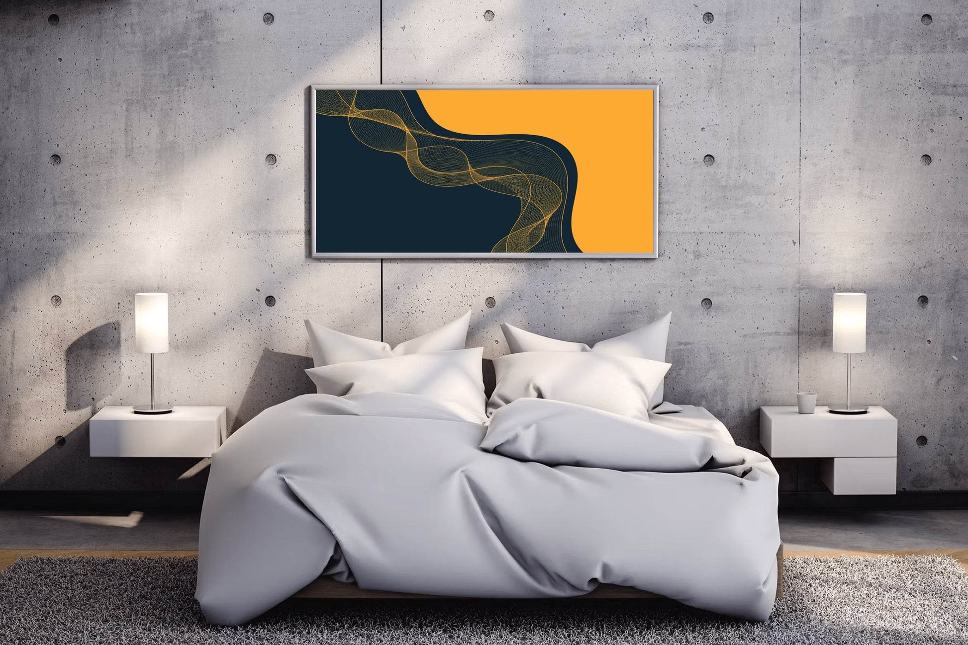 Particle Flow Digital Wave Abstract Wall Art - beink online art store