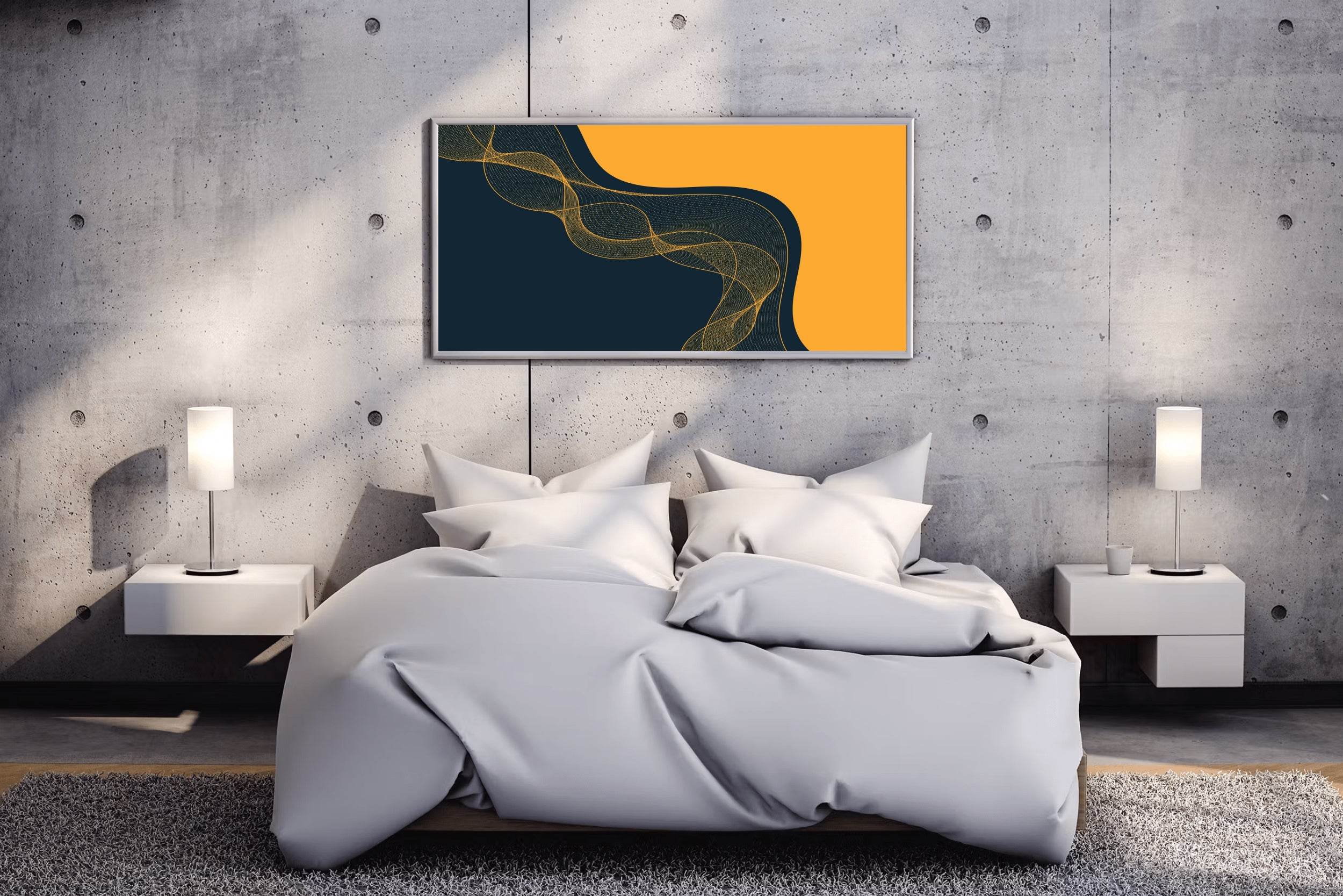 Particle Flow Digital Wave Abstract Wall Art - beink online art store