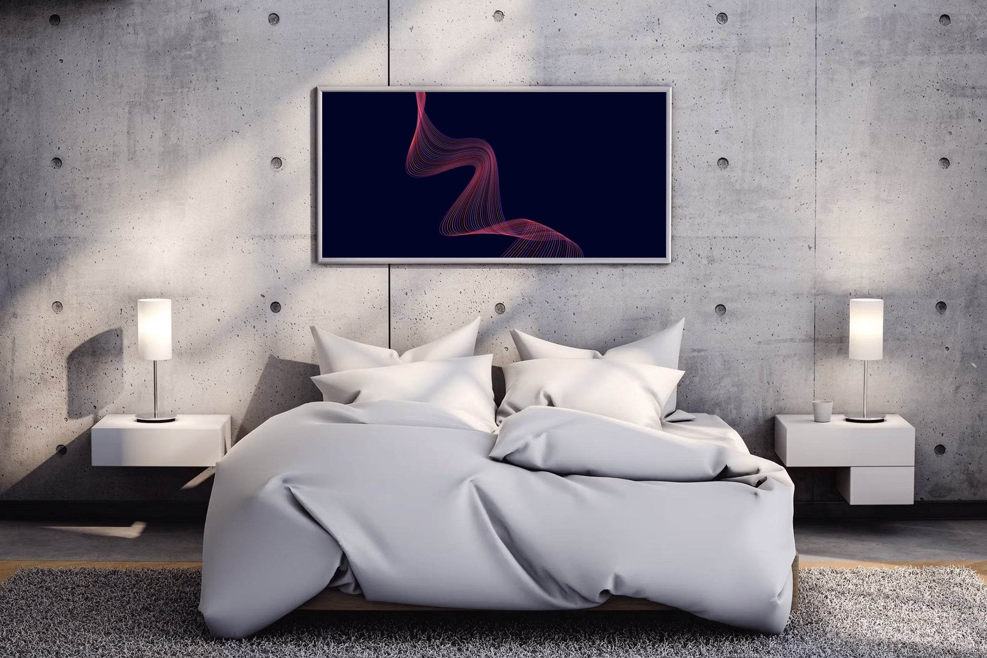 Technology Line Wave Abstract Wall Art - beink online art store