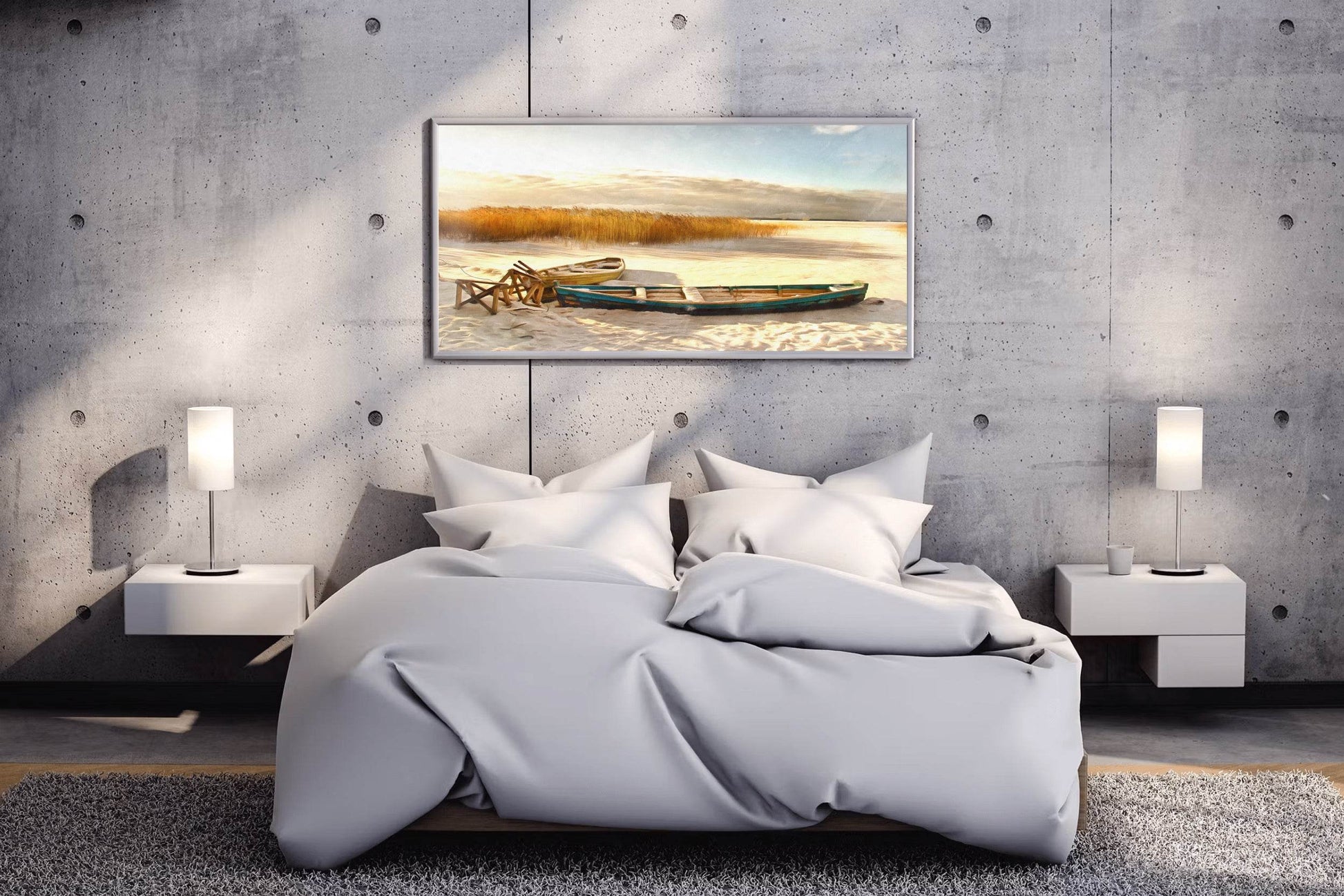Boat Buried on The Beach Wall Art - beink online art store