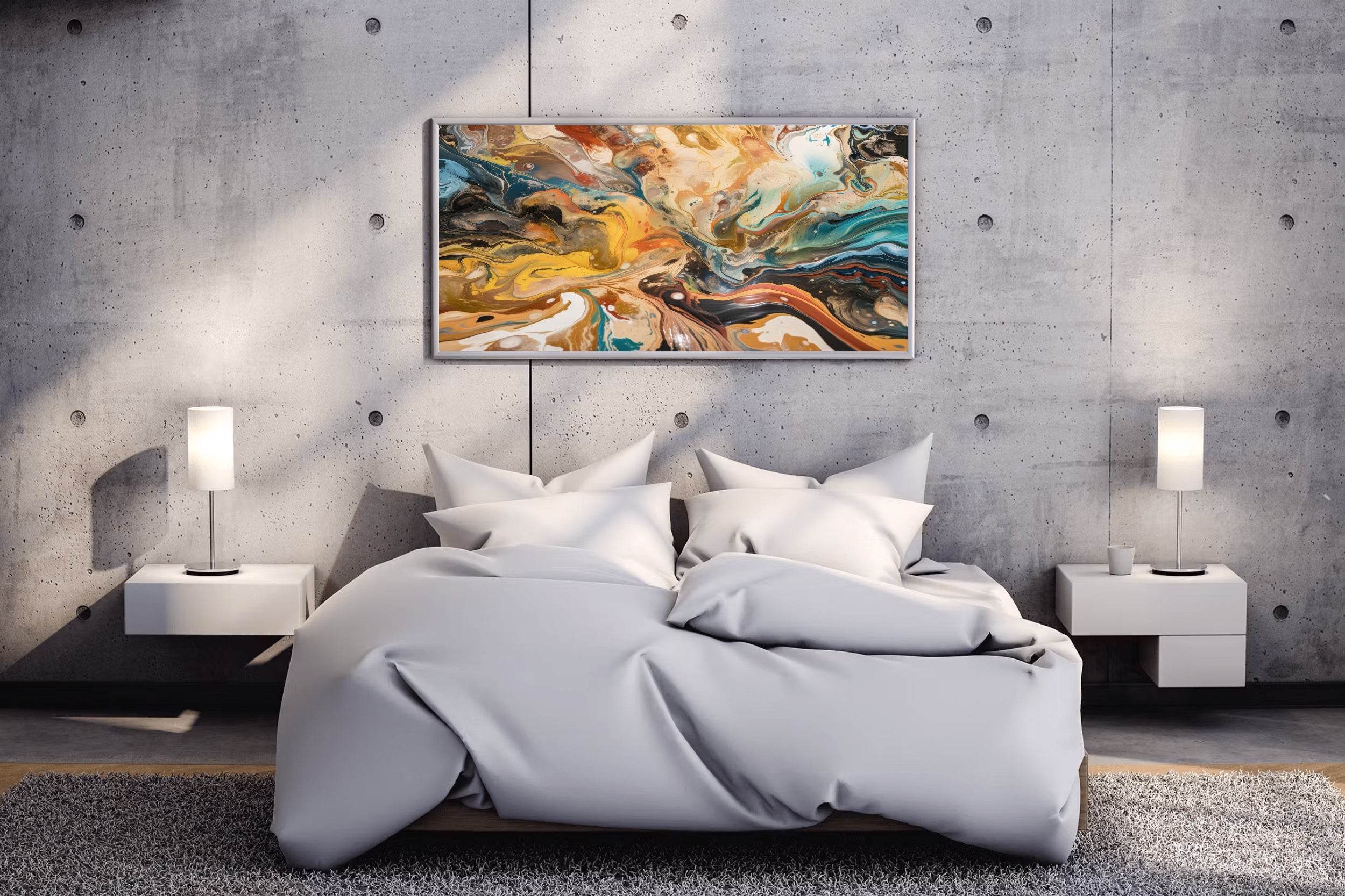 Liquid Paint Brush Strokes Abstract Wall Art - beink online art store