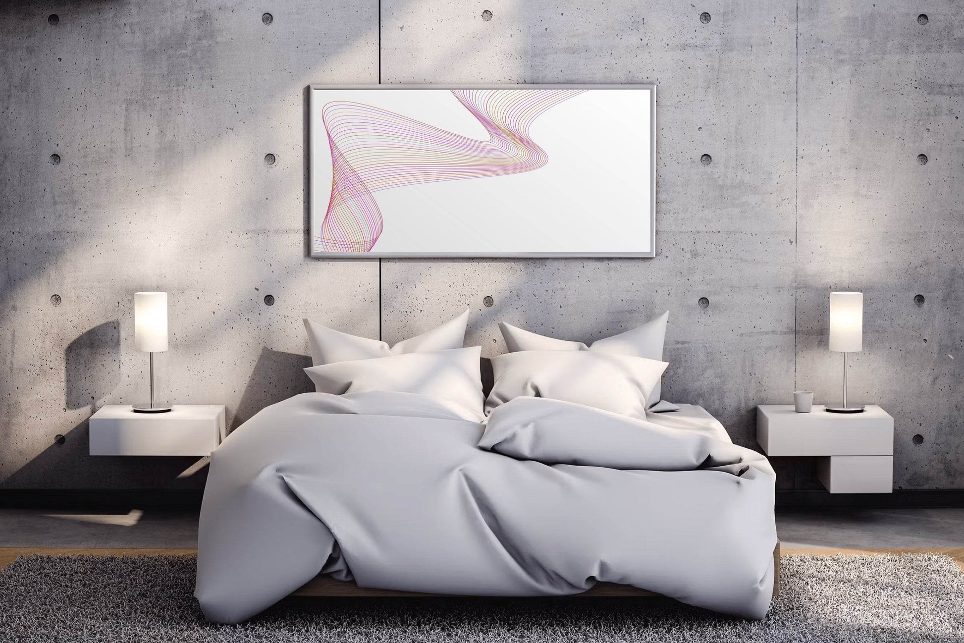 Technology Line Wave Abstract Wall Art - beink online art store
