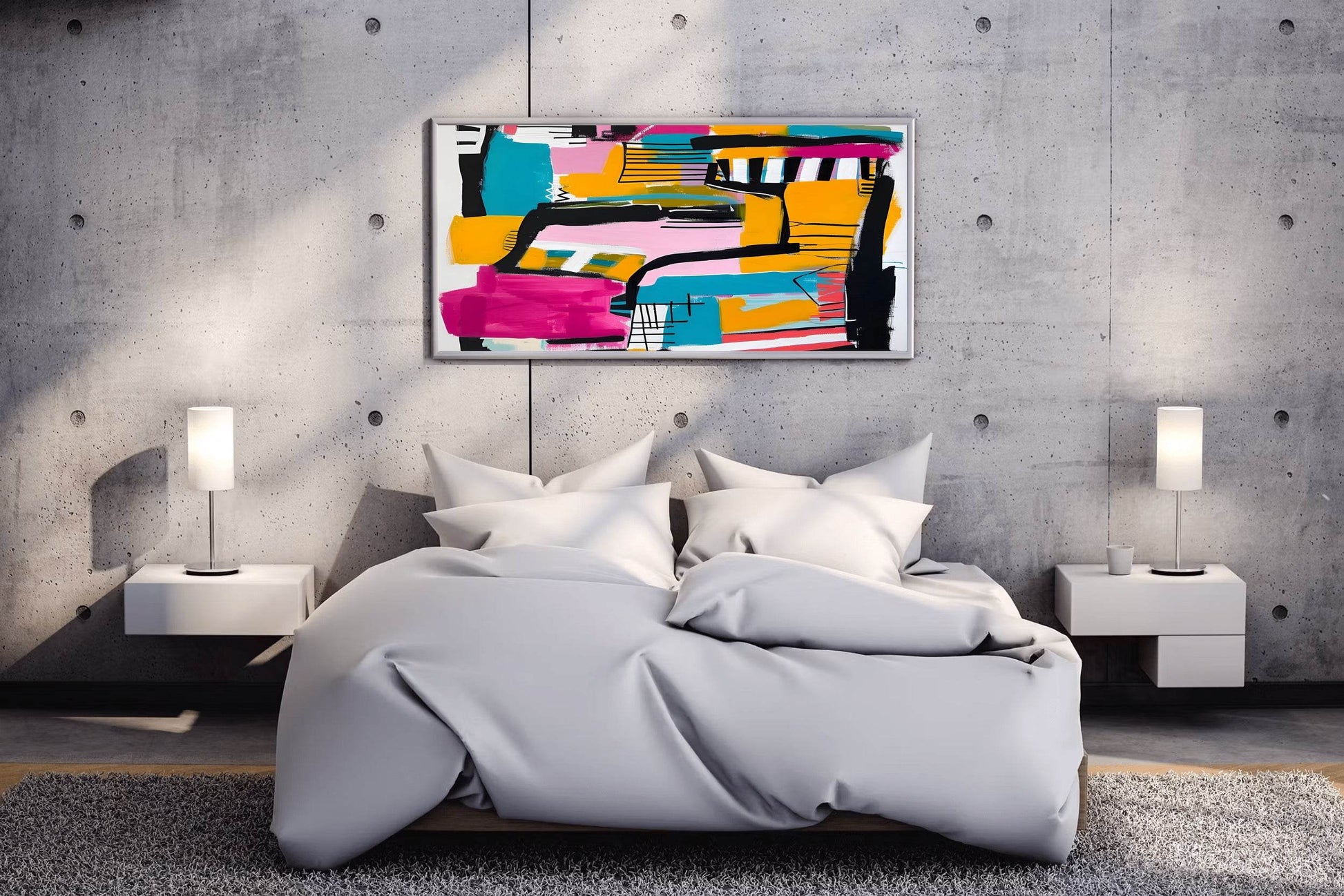 Abstract Compositions with Geometric Shapes Abstract Brushstrokes - beink online art store