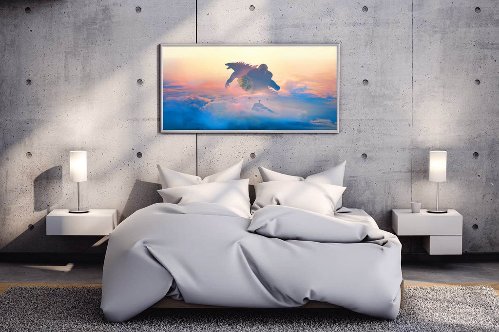 Godzilla vs Kong Fight Scene Wall Art - beink online art store