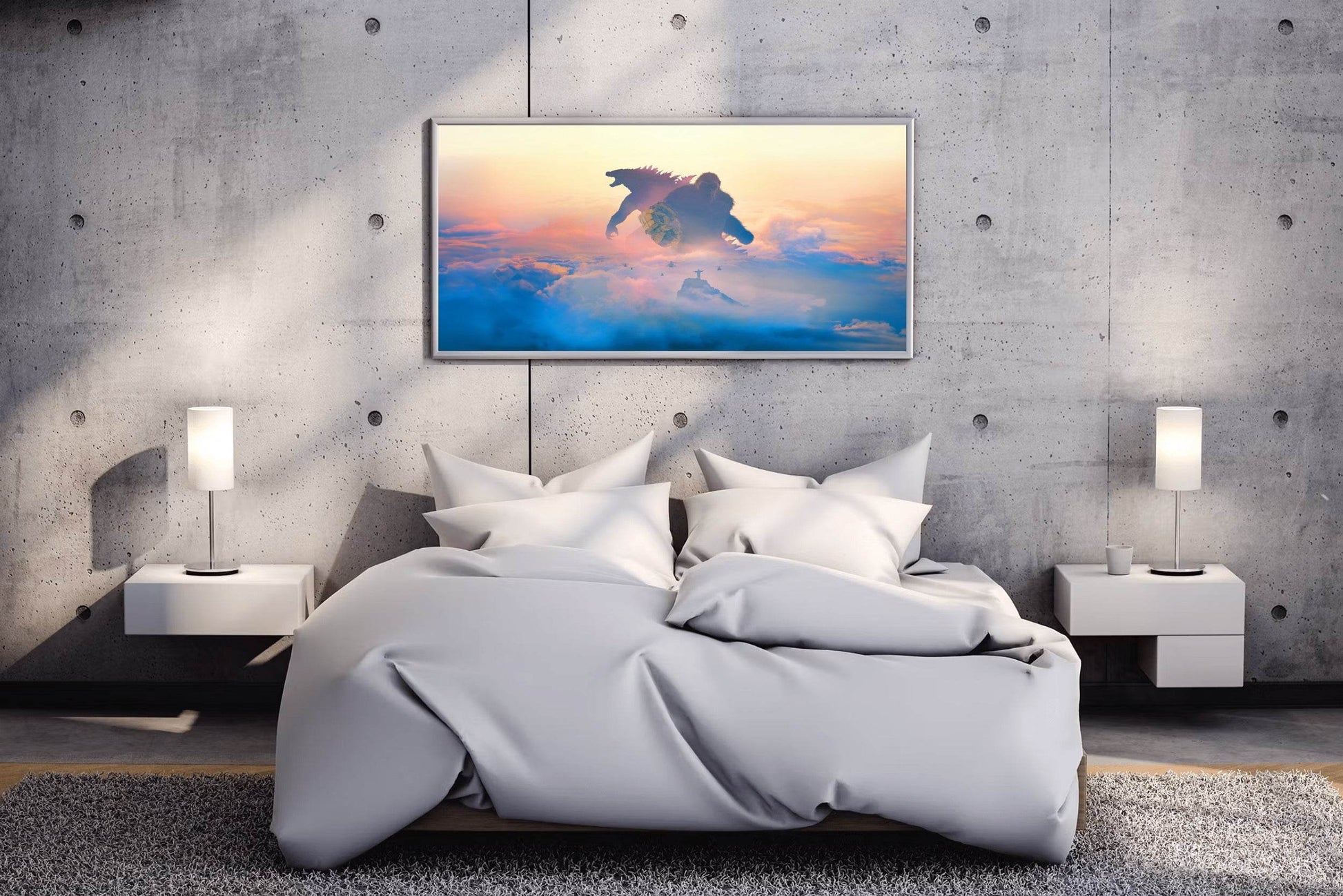 Godzilla vs Kong Fight Scene Wall Art - beink online art store