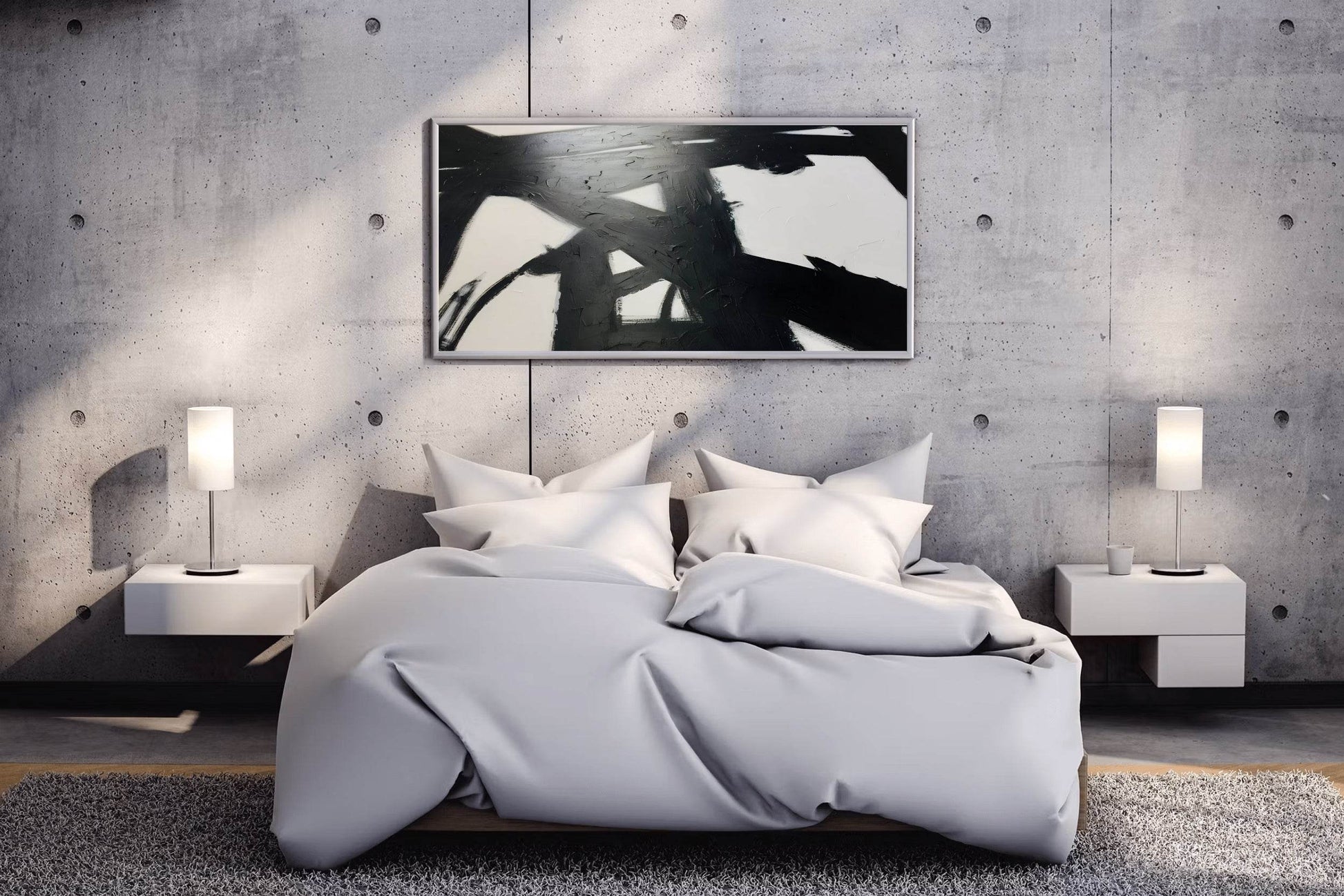 Engergy Pulse Black Brush Strokes Wall Art - beink online art store