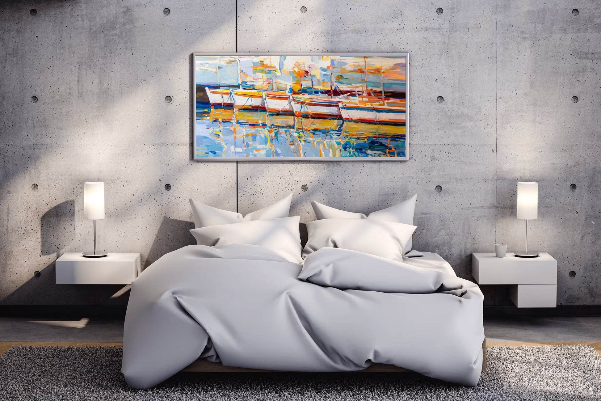 Fishing Boats Pier Wall Art - beink online art store