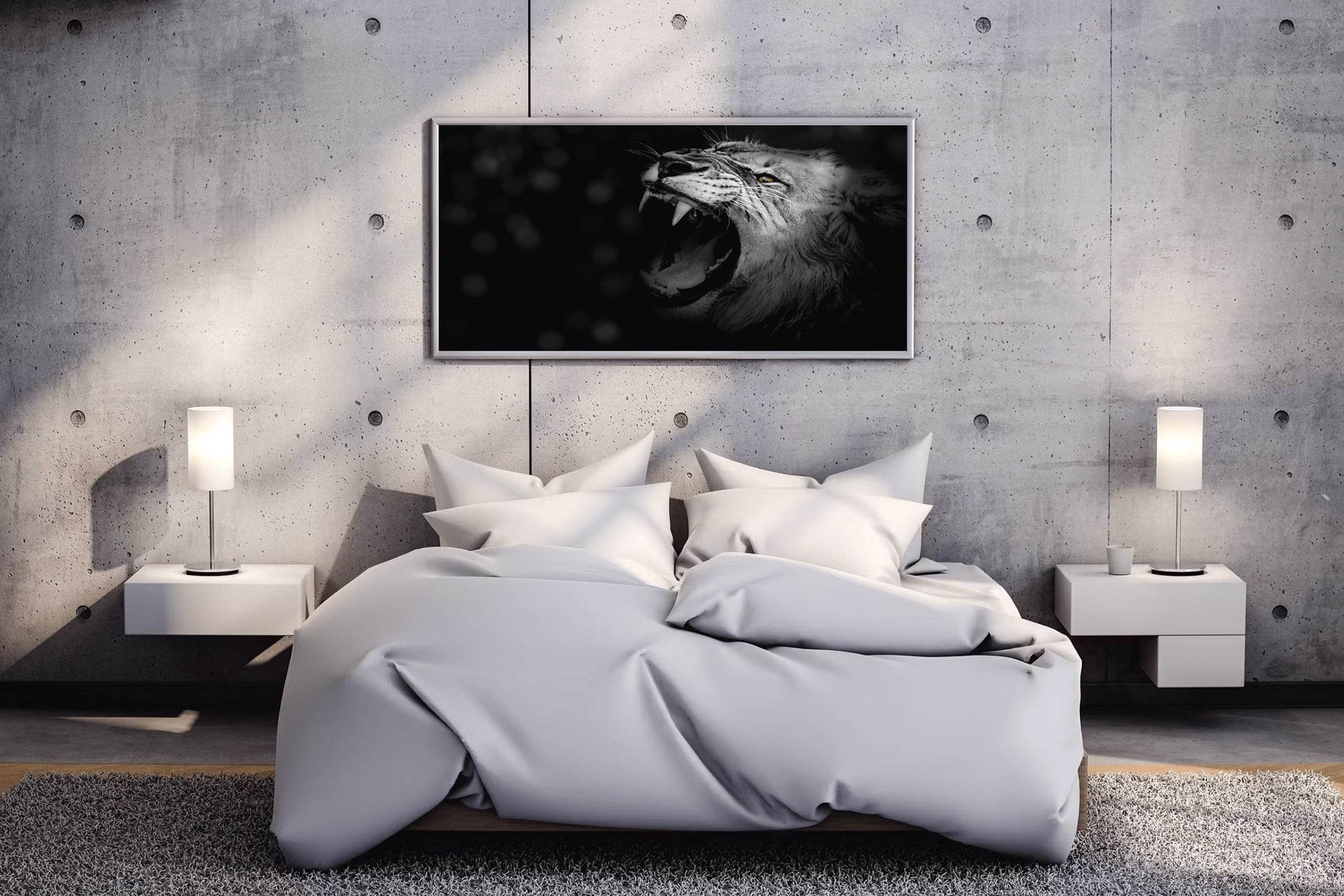 Asiatic Lion Black & White Wall Art - beink online art store