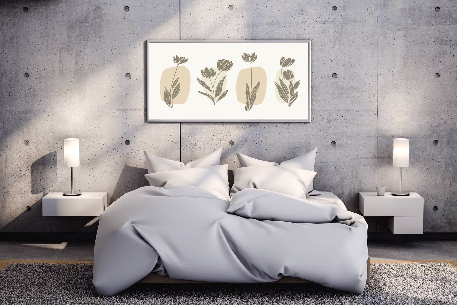 Black Tulip Branch Wall Art - beink online art store