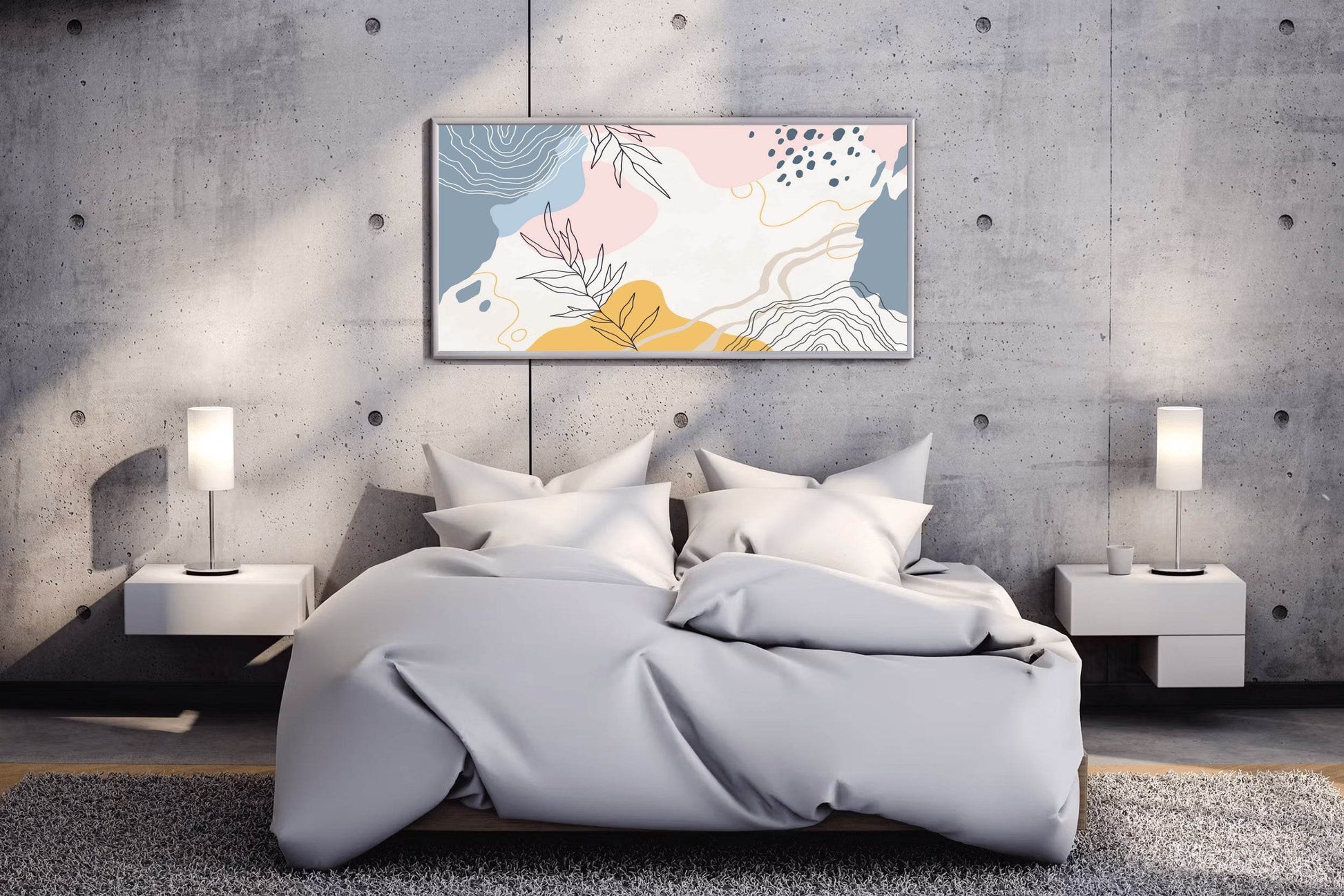Wisteria Frutescens Flower With Colored Background Wall Art - beink online art store