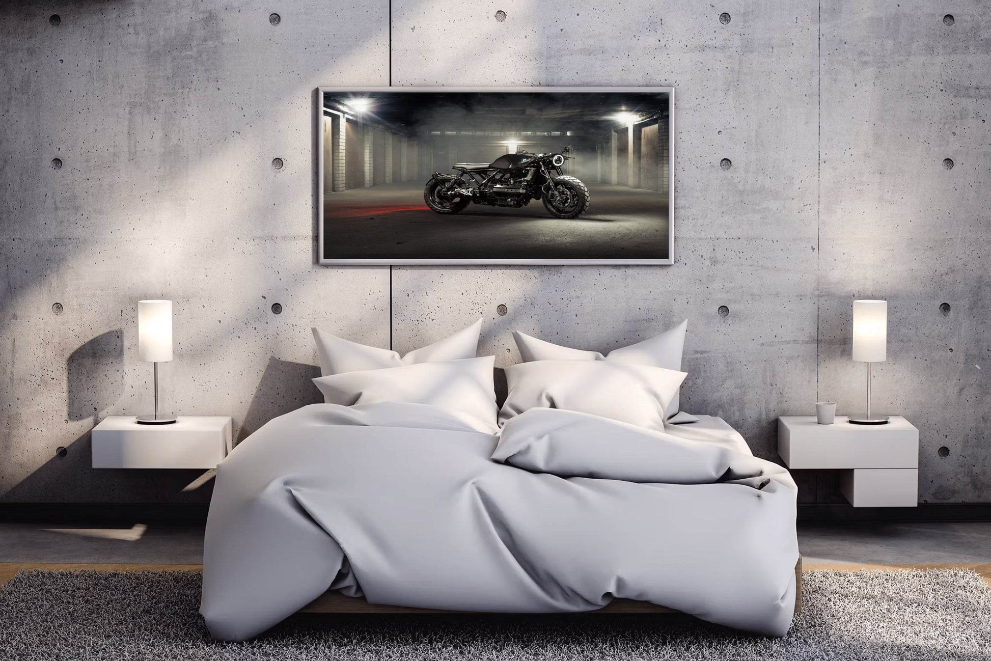 BMW Cafe Racer Black & White Wall Art - beink online art store