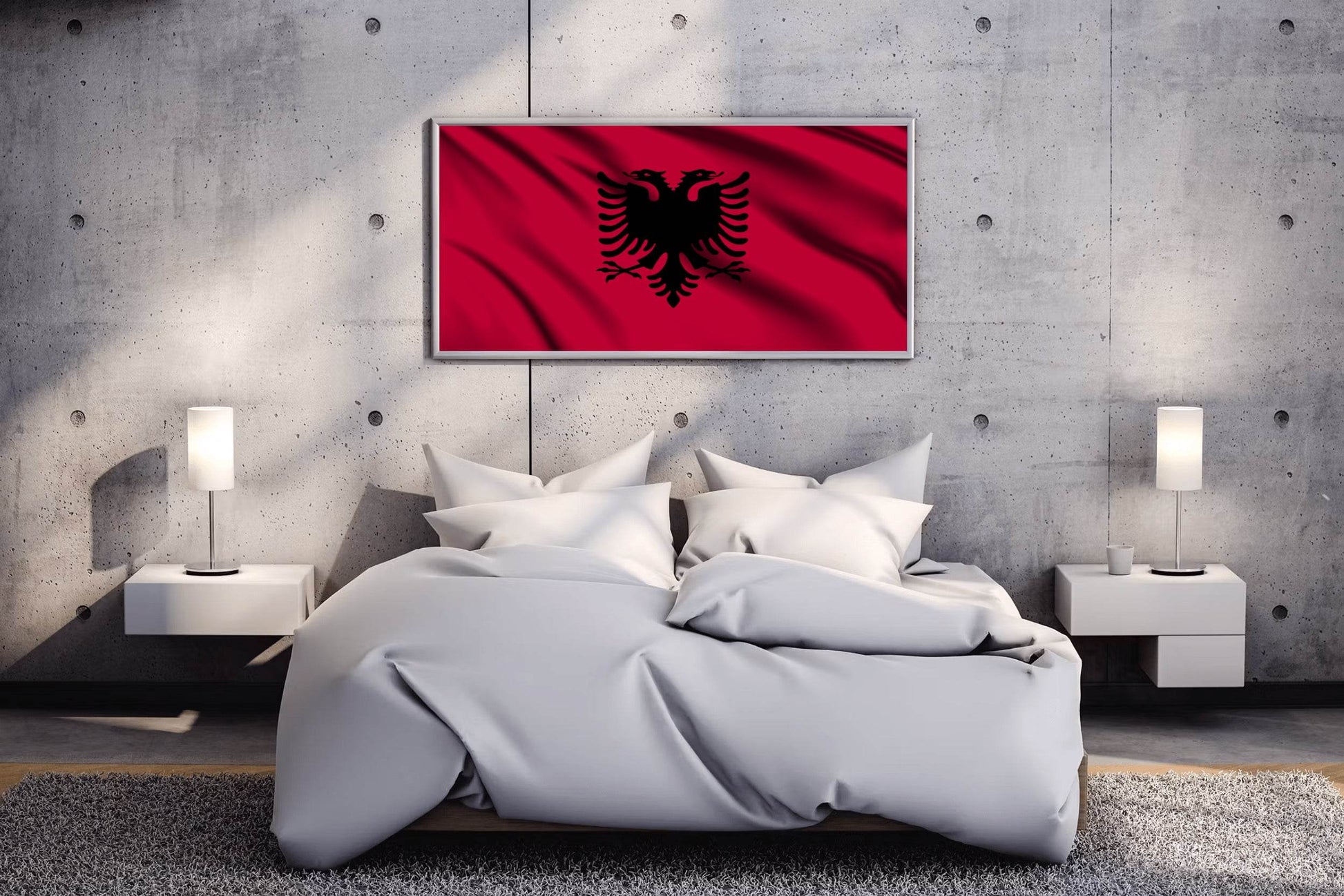 Albania National Flag Wall Art - beink online art store