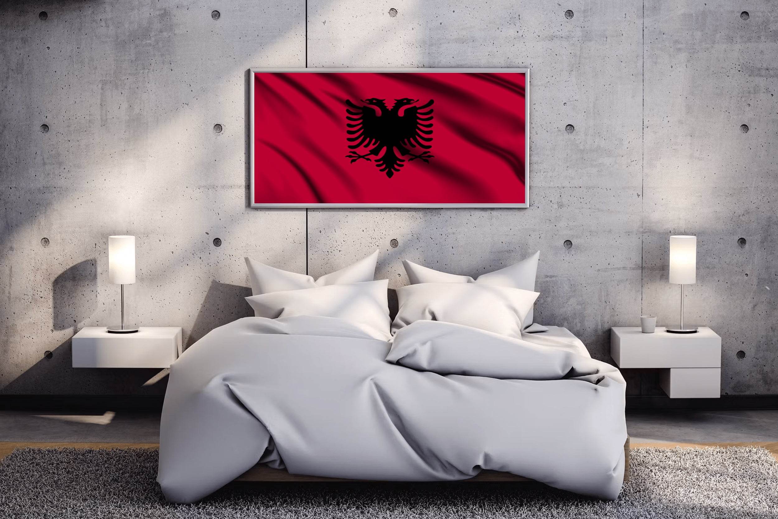 Albania National Flag Wall Art - beink online art store