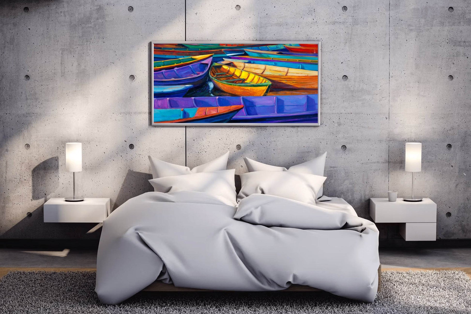 Small Colored Boats Wall Art - beink online art store