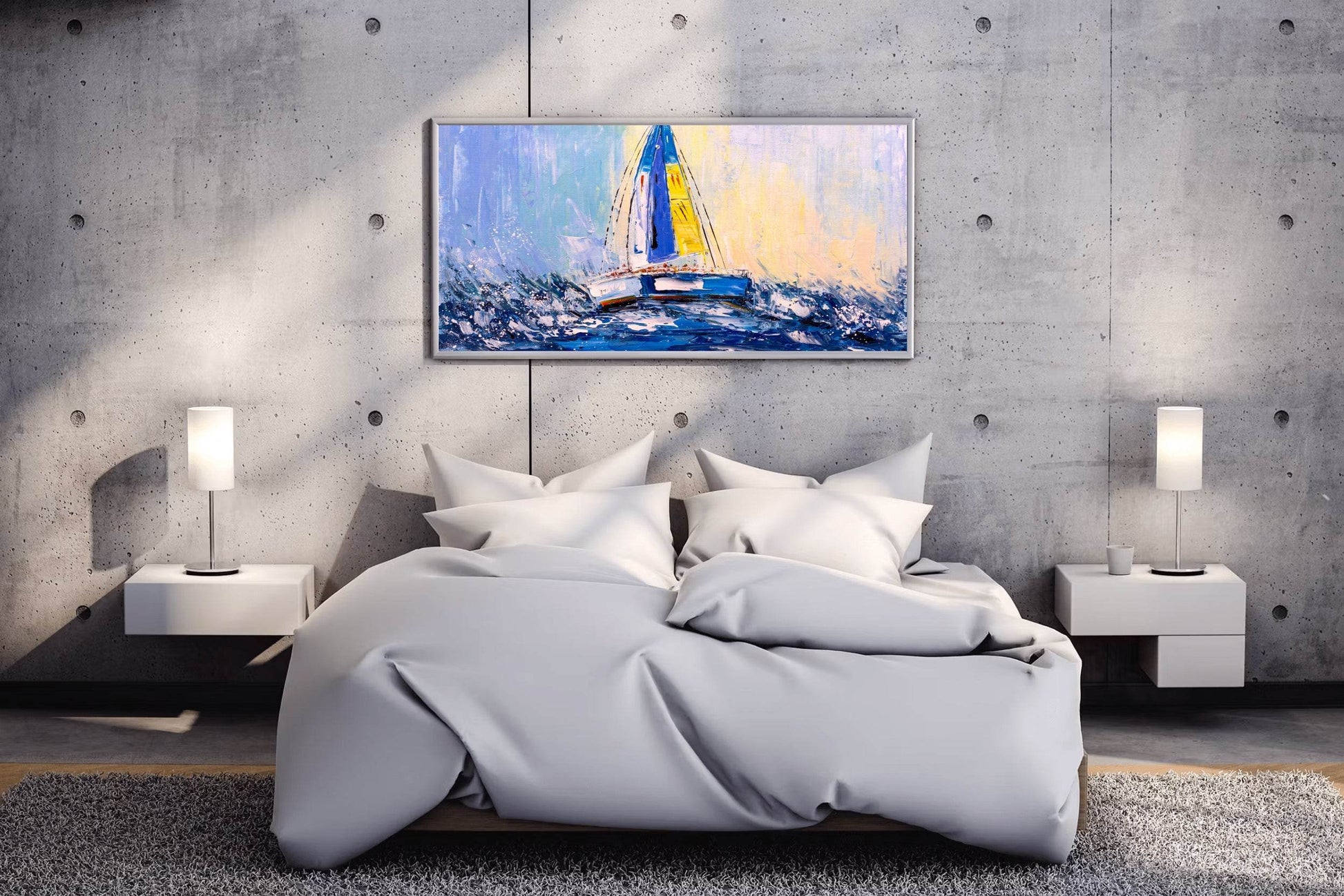 Watercolor Painting of Racing Boat Wall Art - beink online art store