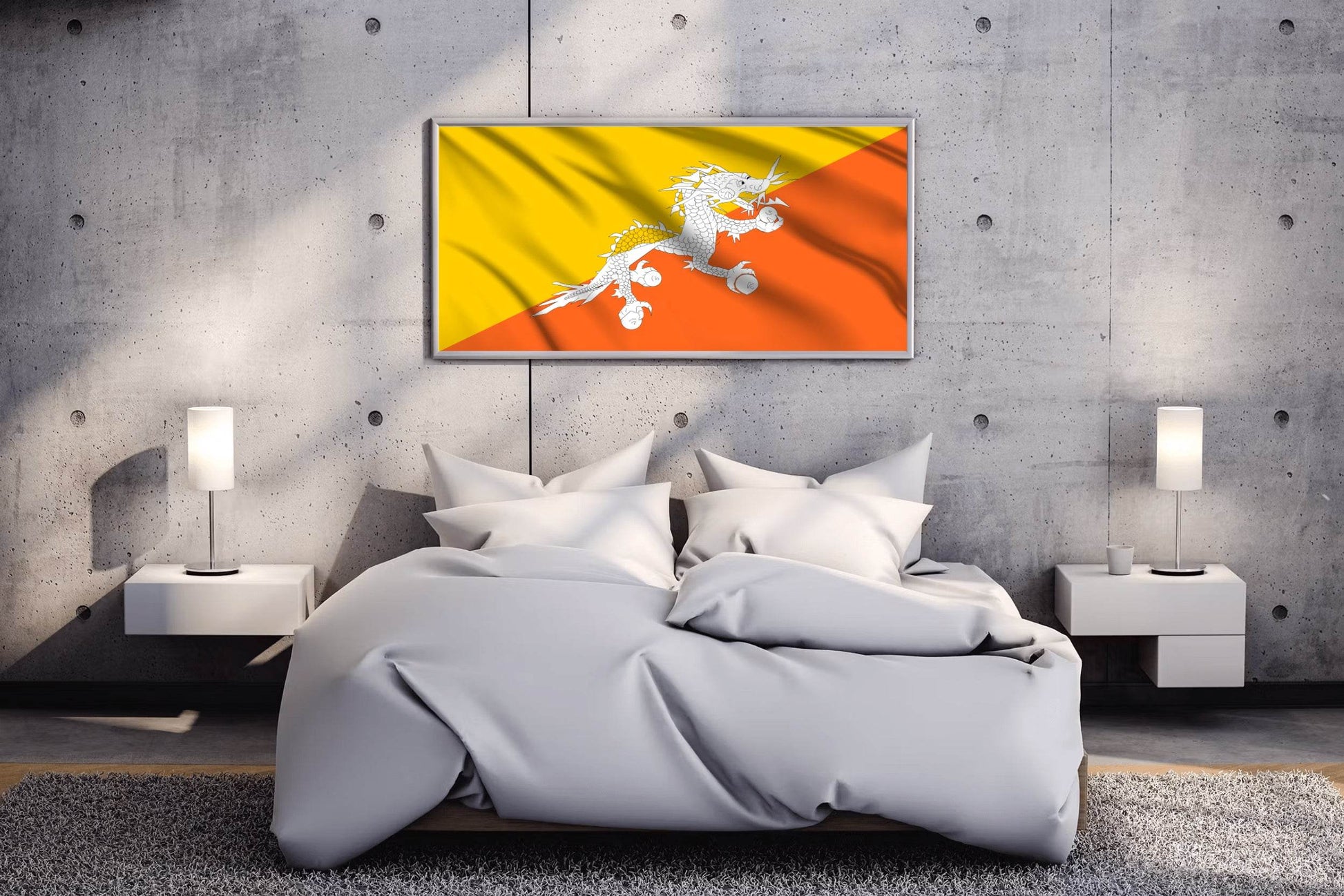 Bhutan National Flag Wall Art - beink online art store
