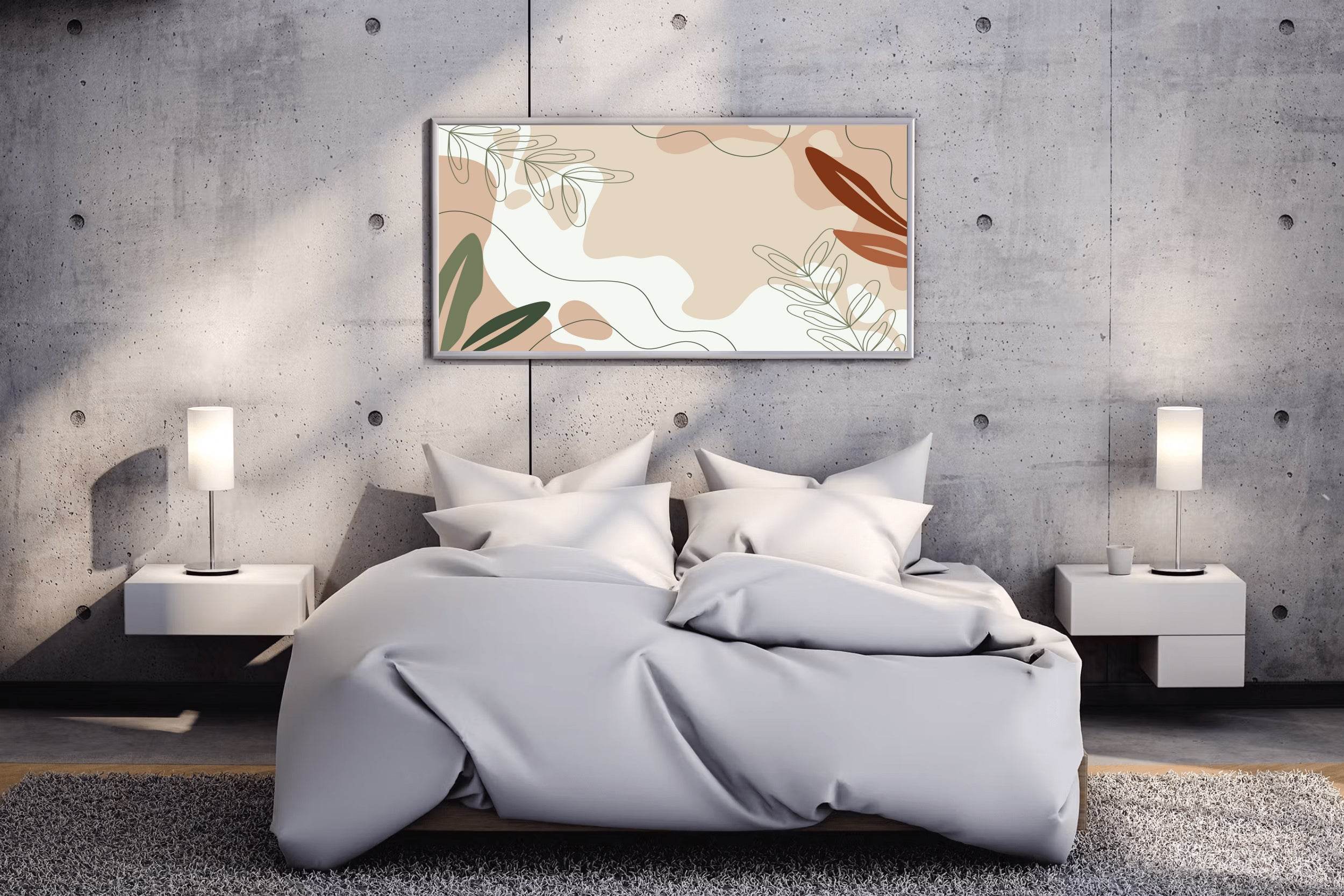 Colorful Beige Leaves Wall Art - beink online art store