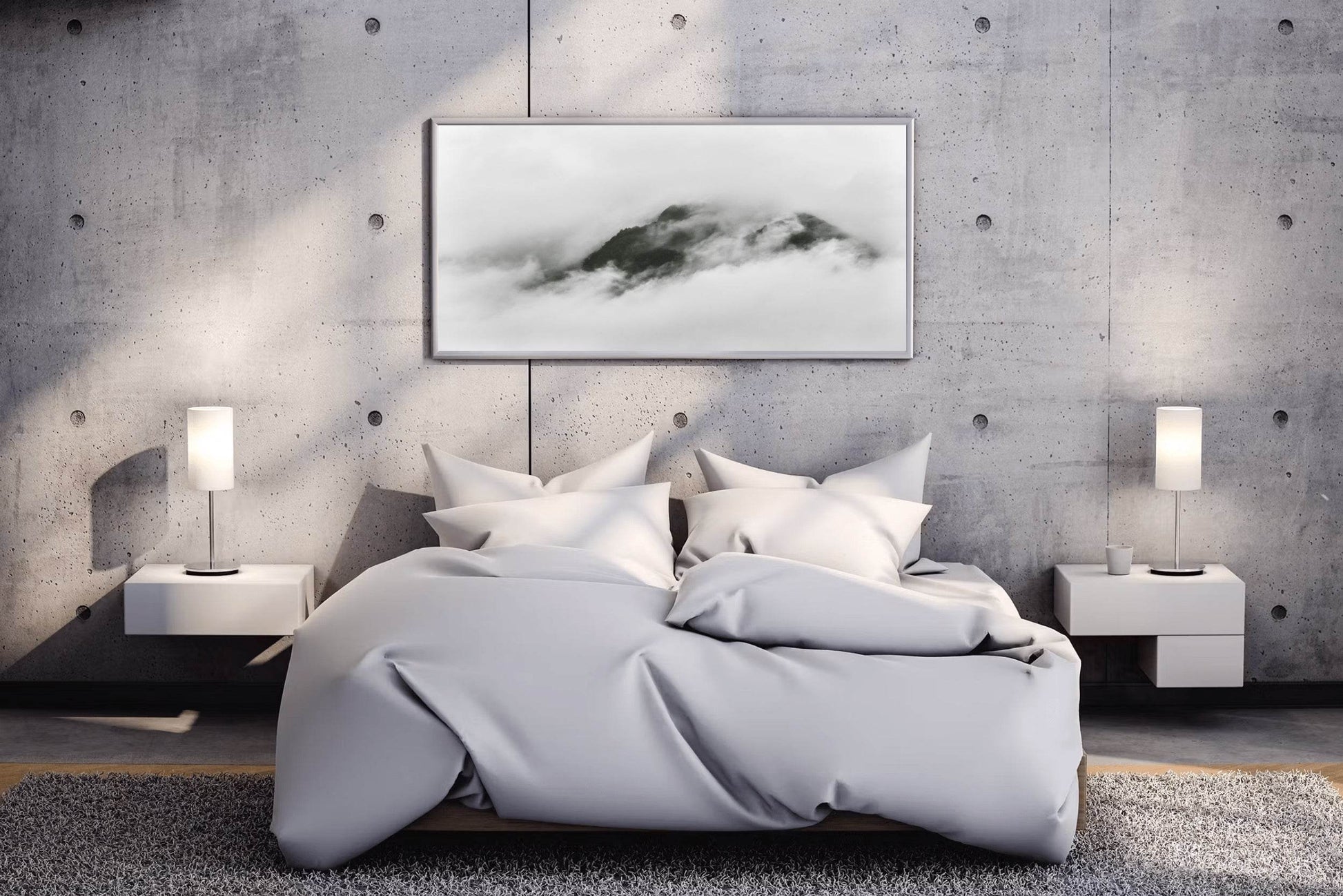 Misty Mountain Black & White Wall Art - beink online art store