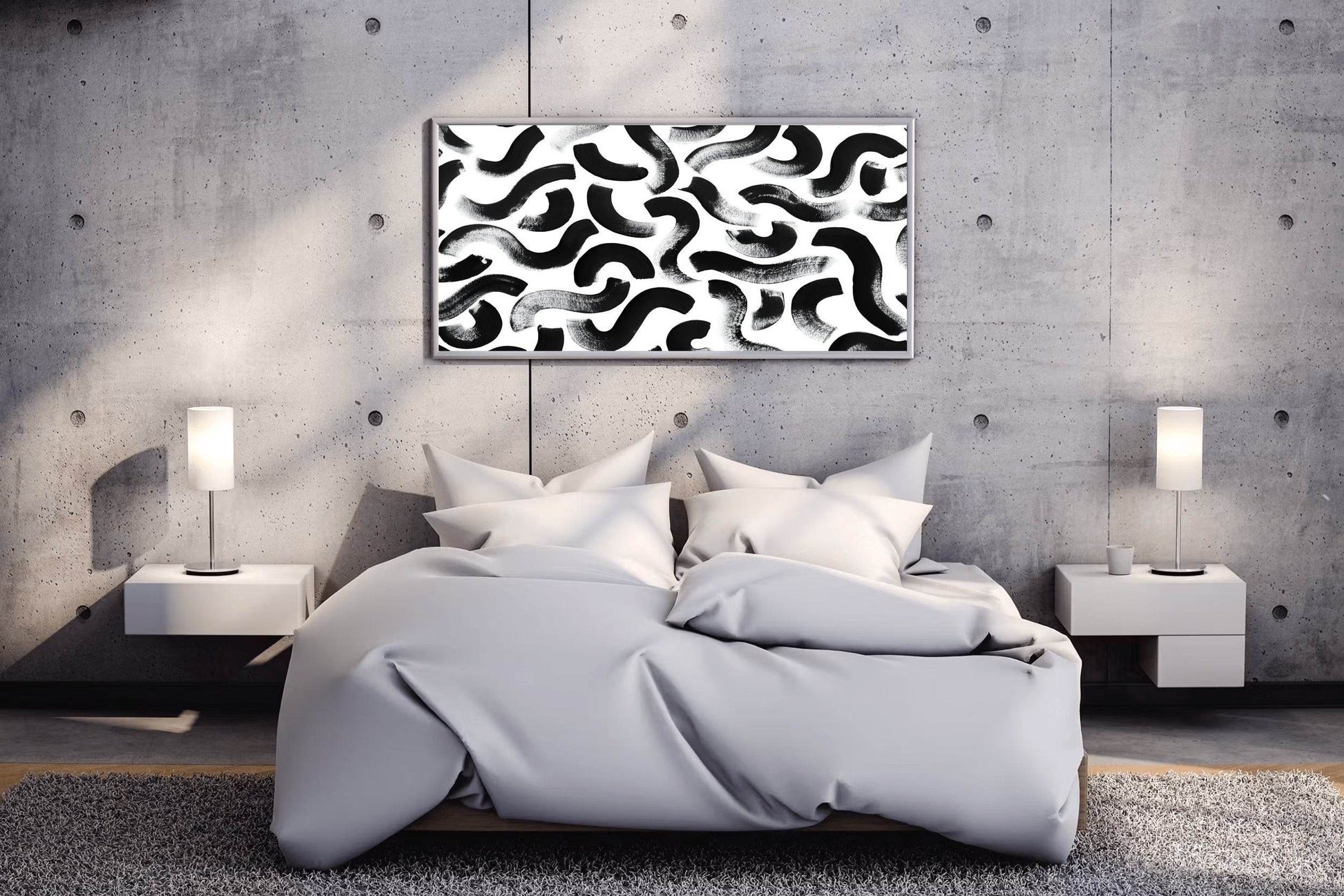 Black Paint Seamless Brush Strokes Wall Art - beink online art store