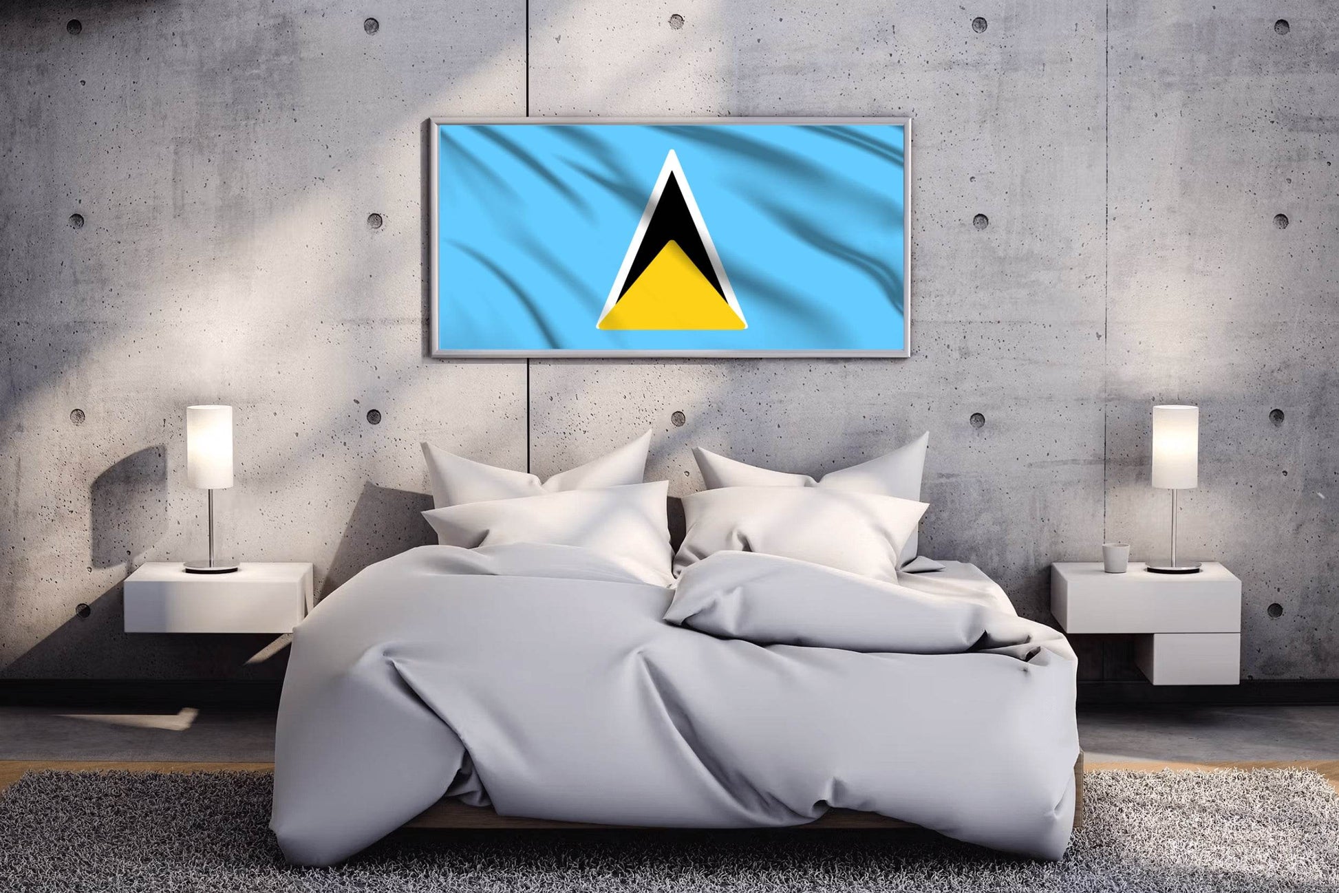 Saint Lucia National Flag Wall Art - beink online art store