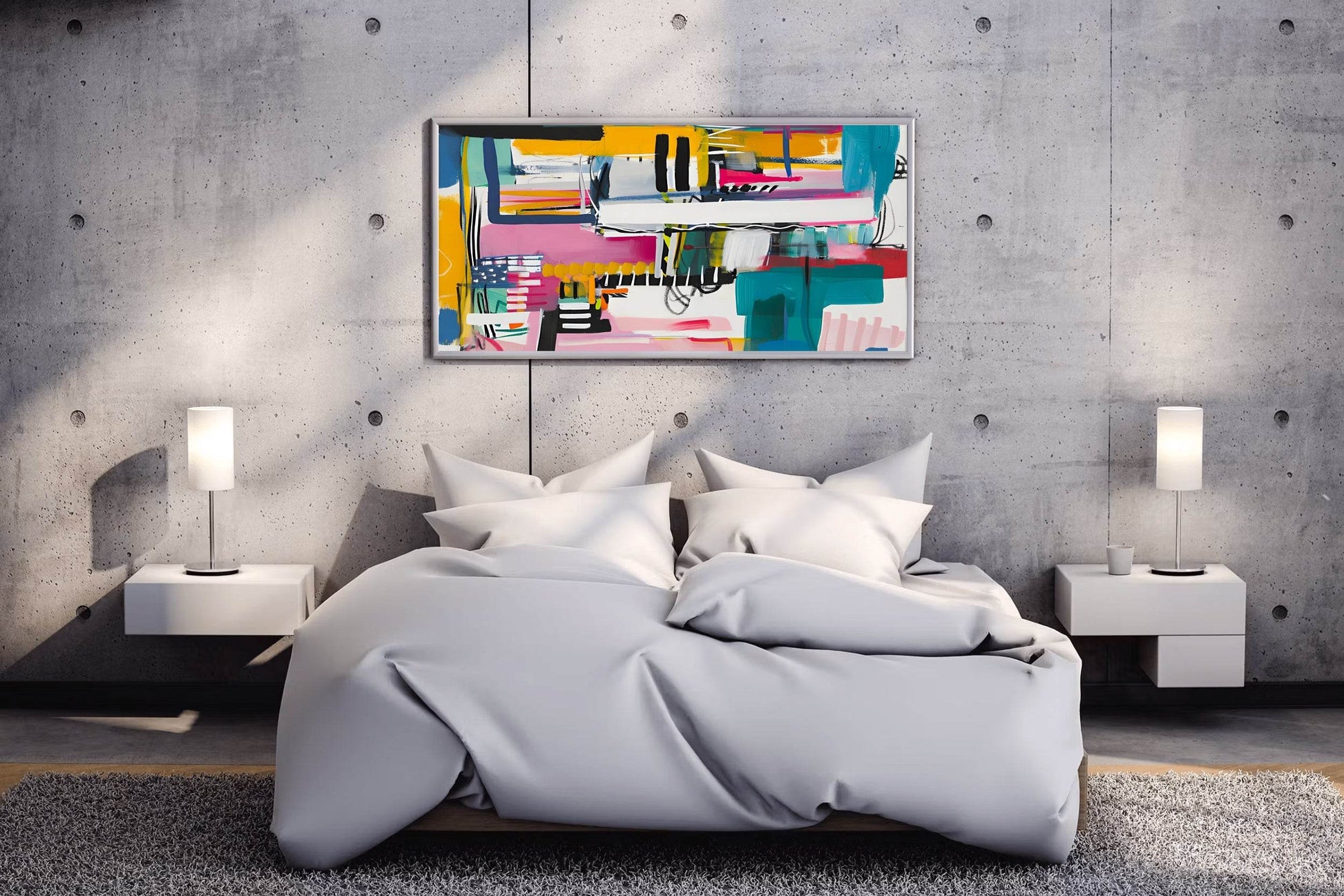 Colorful Abstract Acrylic Art Stripes - beink online art store