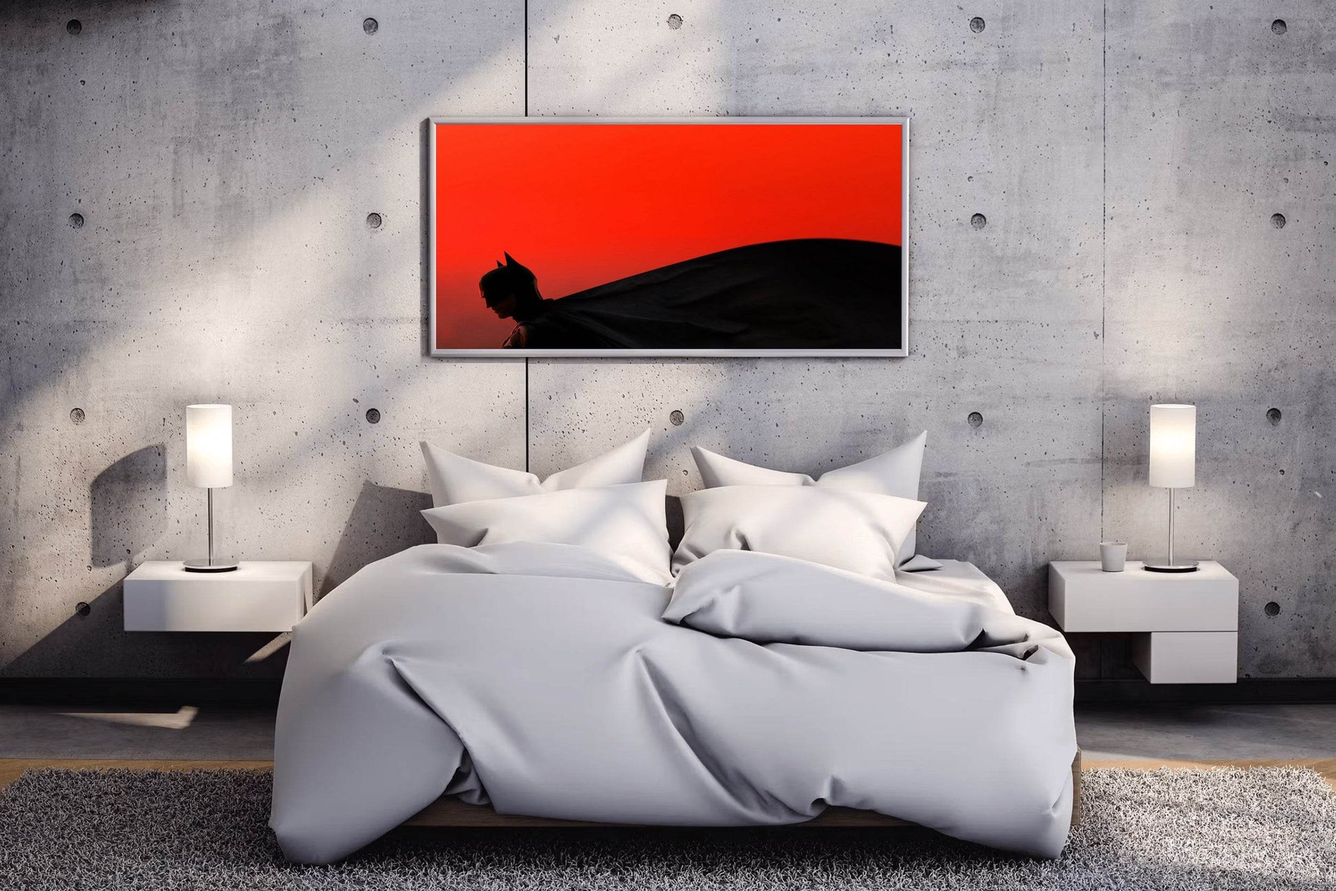 The Batman Character with Red Background Wall Art - beink online art store