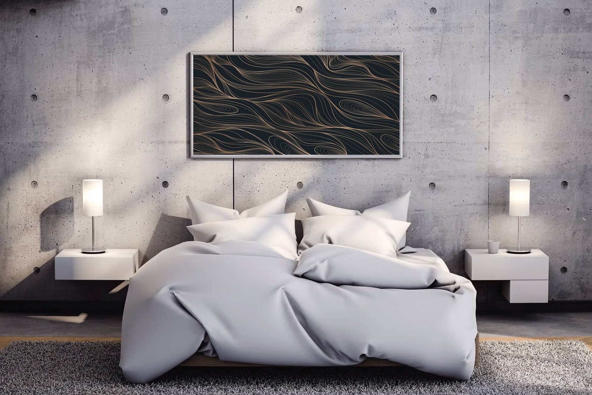 Beautiful Golden Lines Design Wall Art - beink online art store