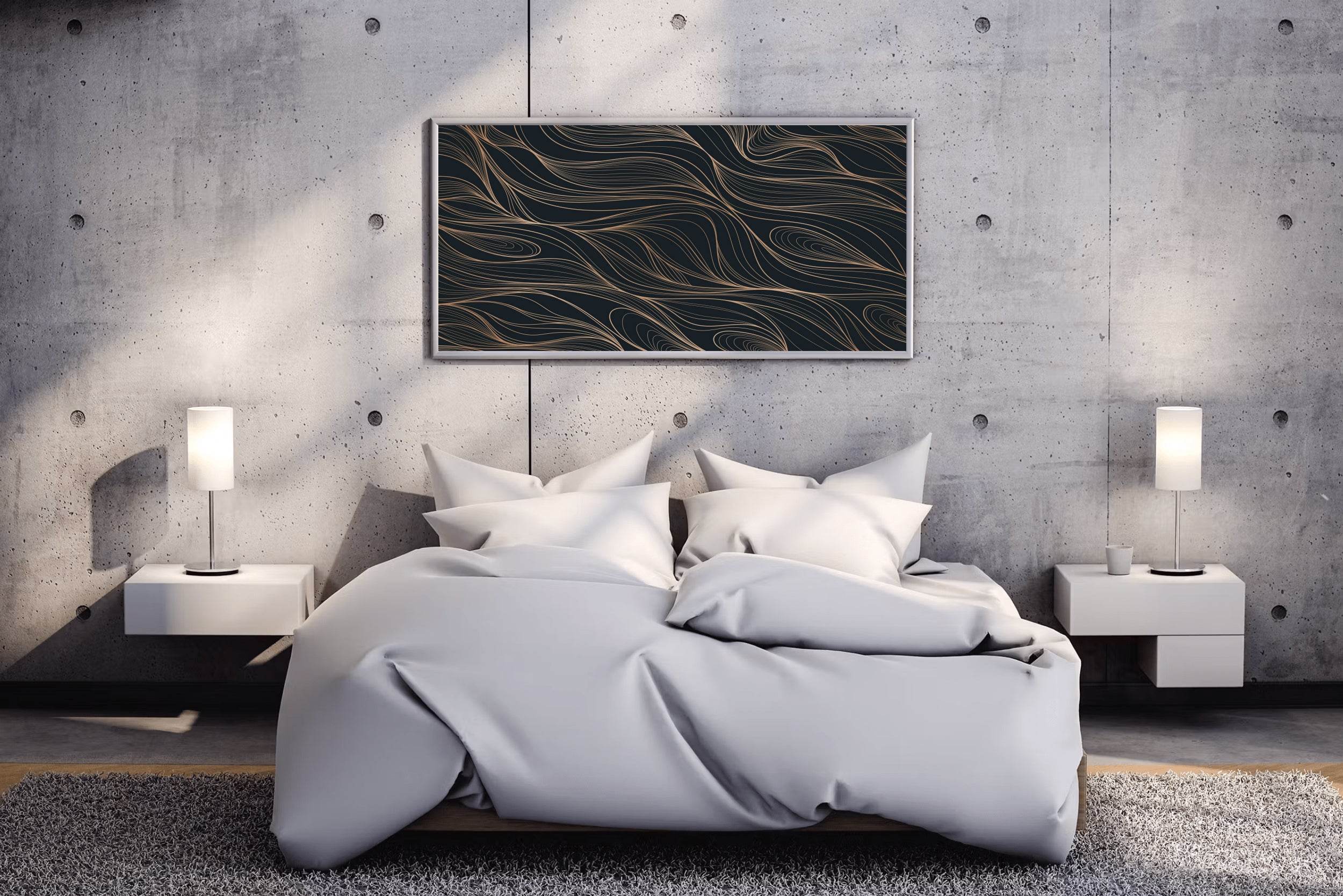 Beautiful Golden Lines Design Wall Art - beink online art store