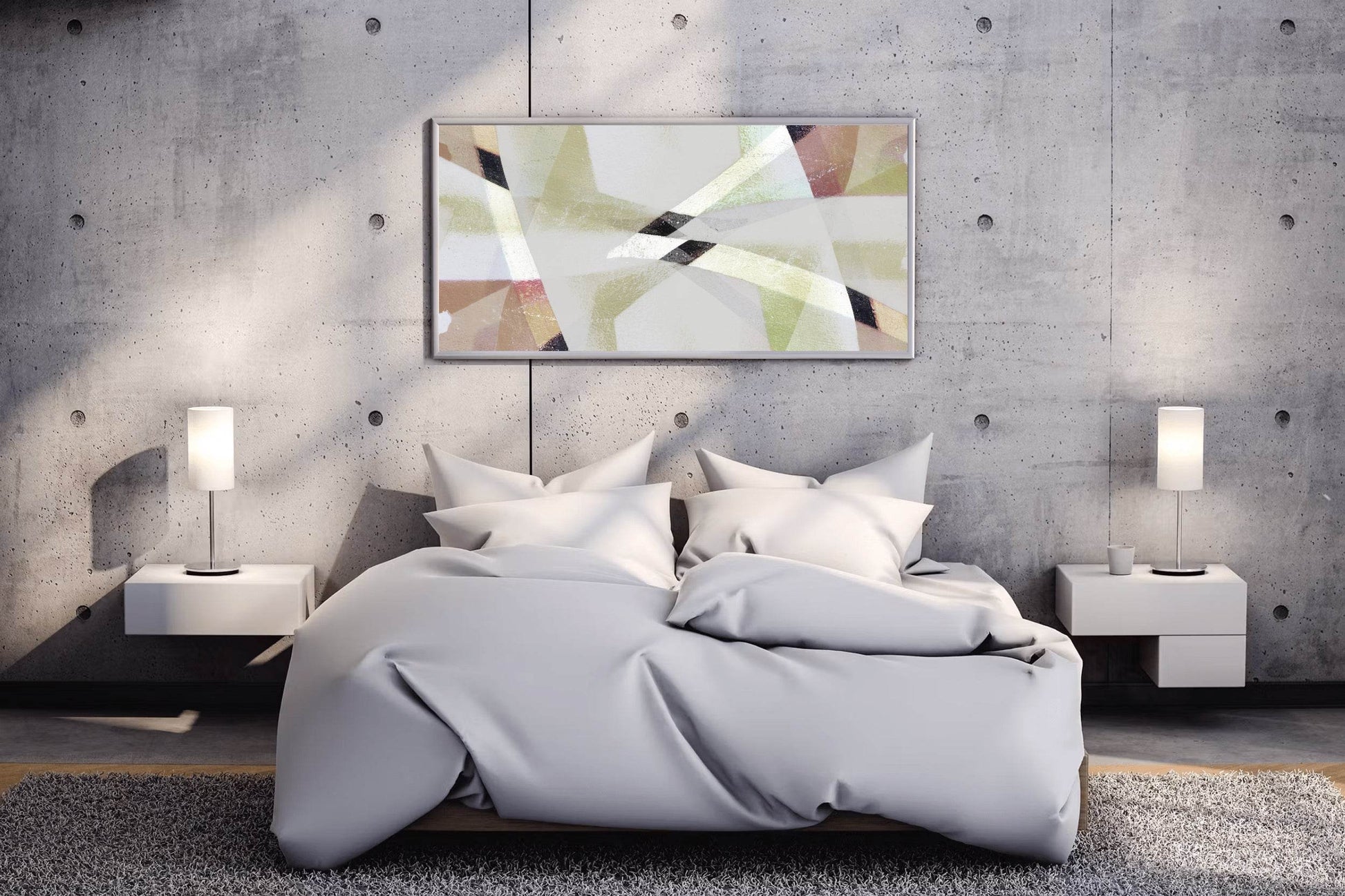 Geometric Patchwork Abstract Wall Art - beink online art store