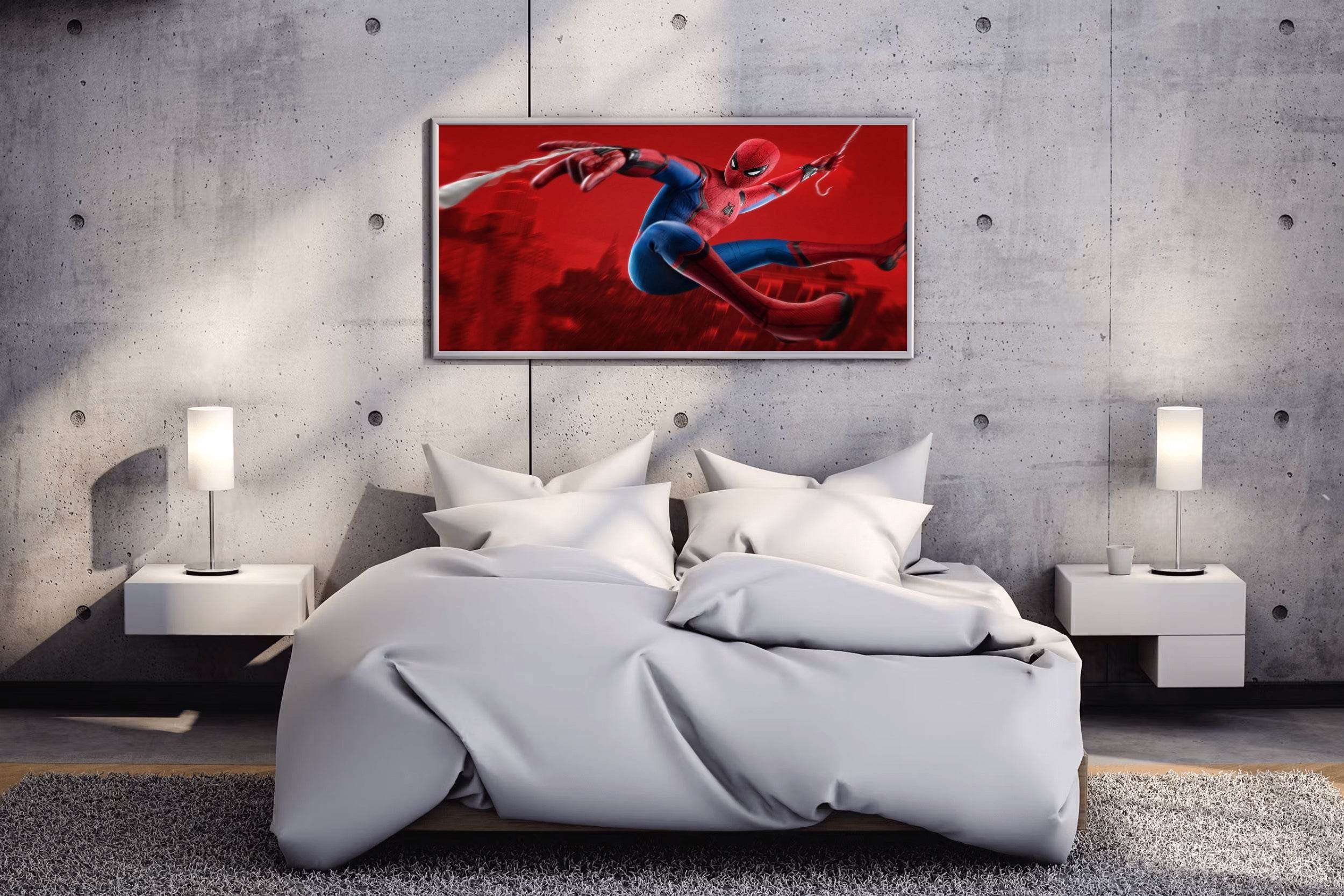 Spider Man Swinging Gaming Wall Art - beink online art store