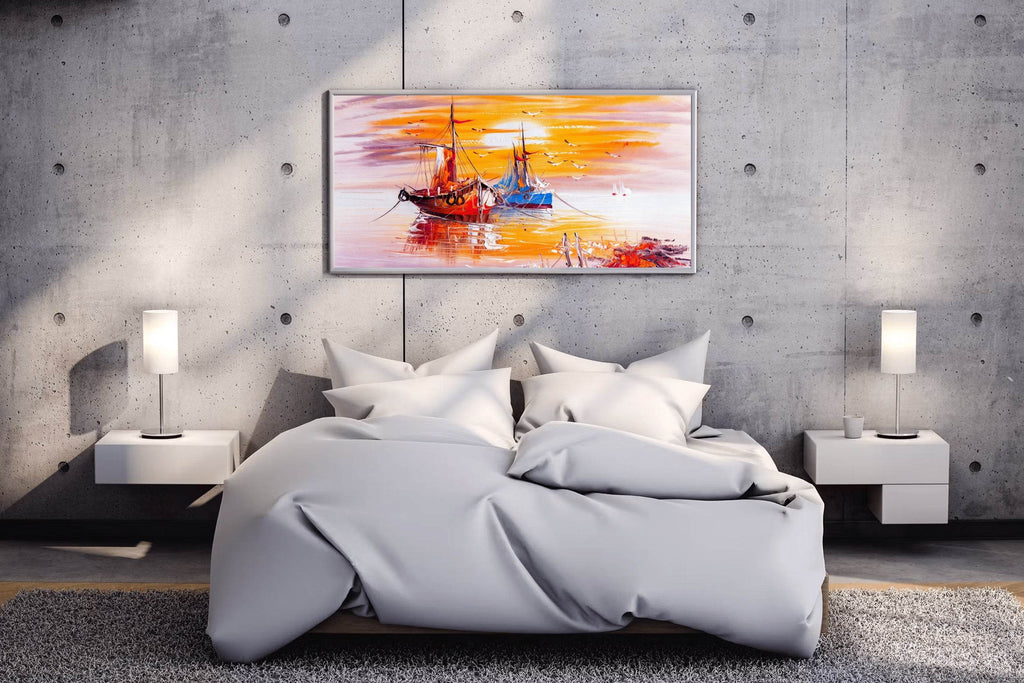 Watercolor Painting of Cargo Ship Wall Art - beink online art store