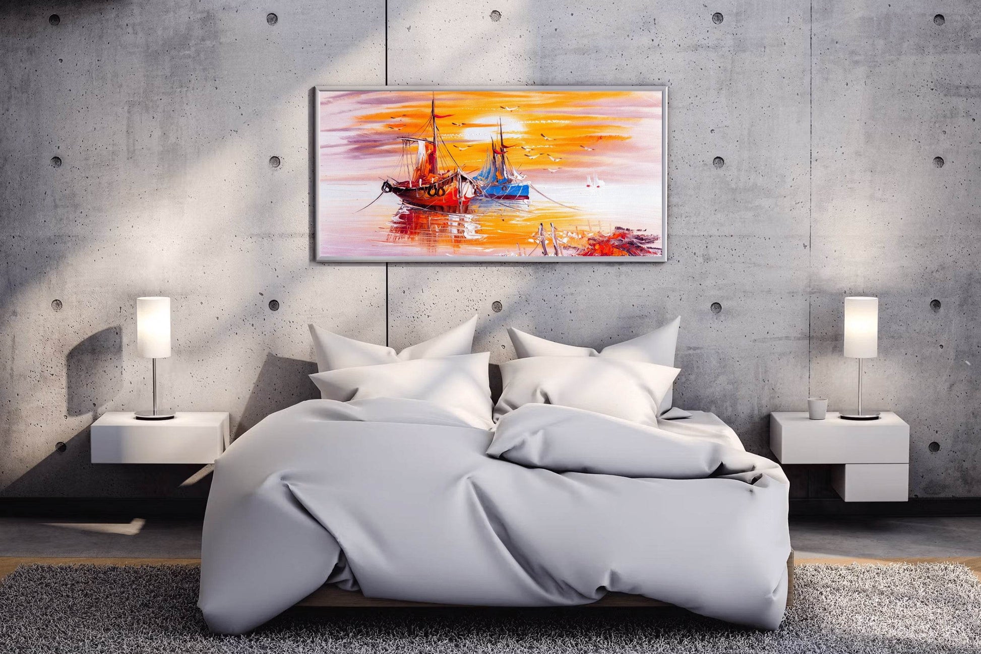 Watercolor Painting of Cargo Ship Wall Art - beink online art store