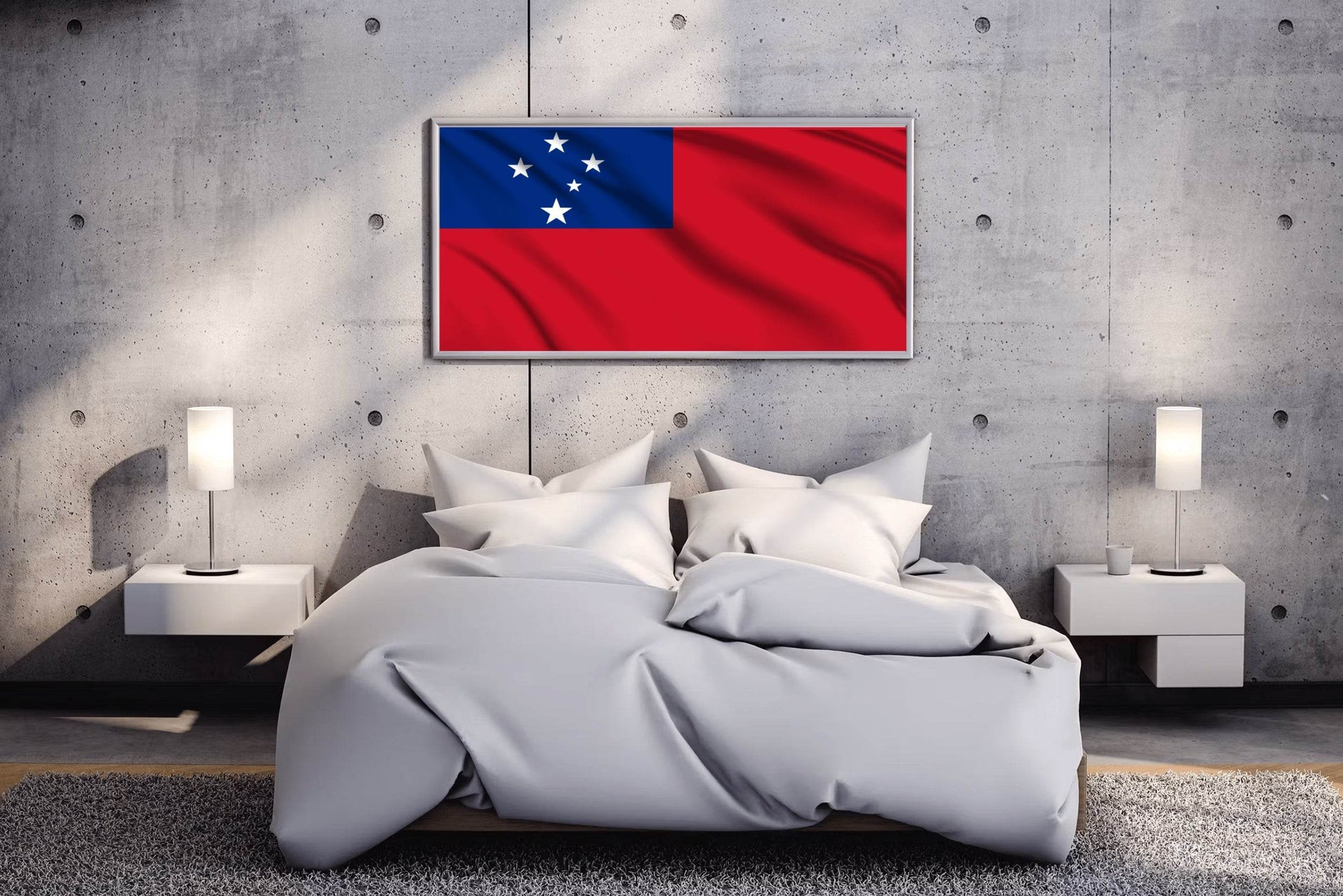 Samoa National Flag Wall Art - beink online art store