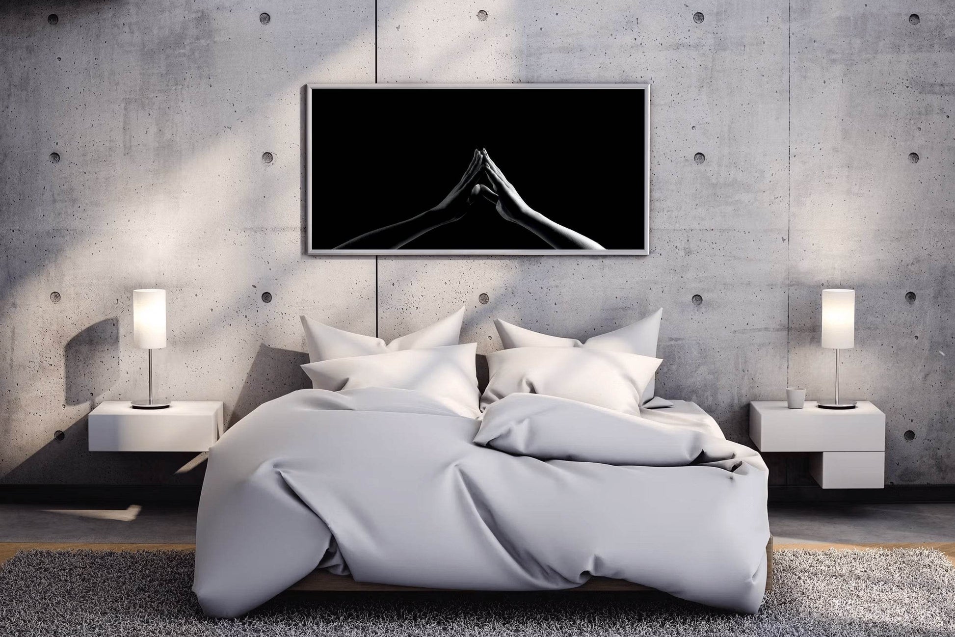 Joining Hands Black & White Wall Art - beink online art store