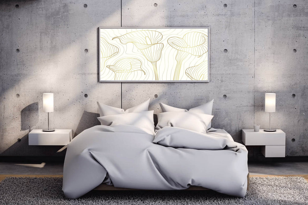White Trumpet Flower Branch Wall Art - beink online art store