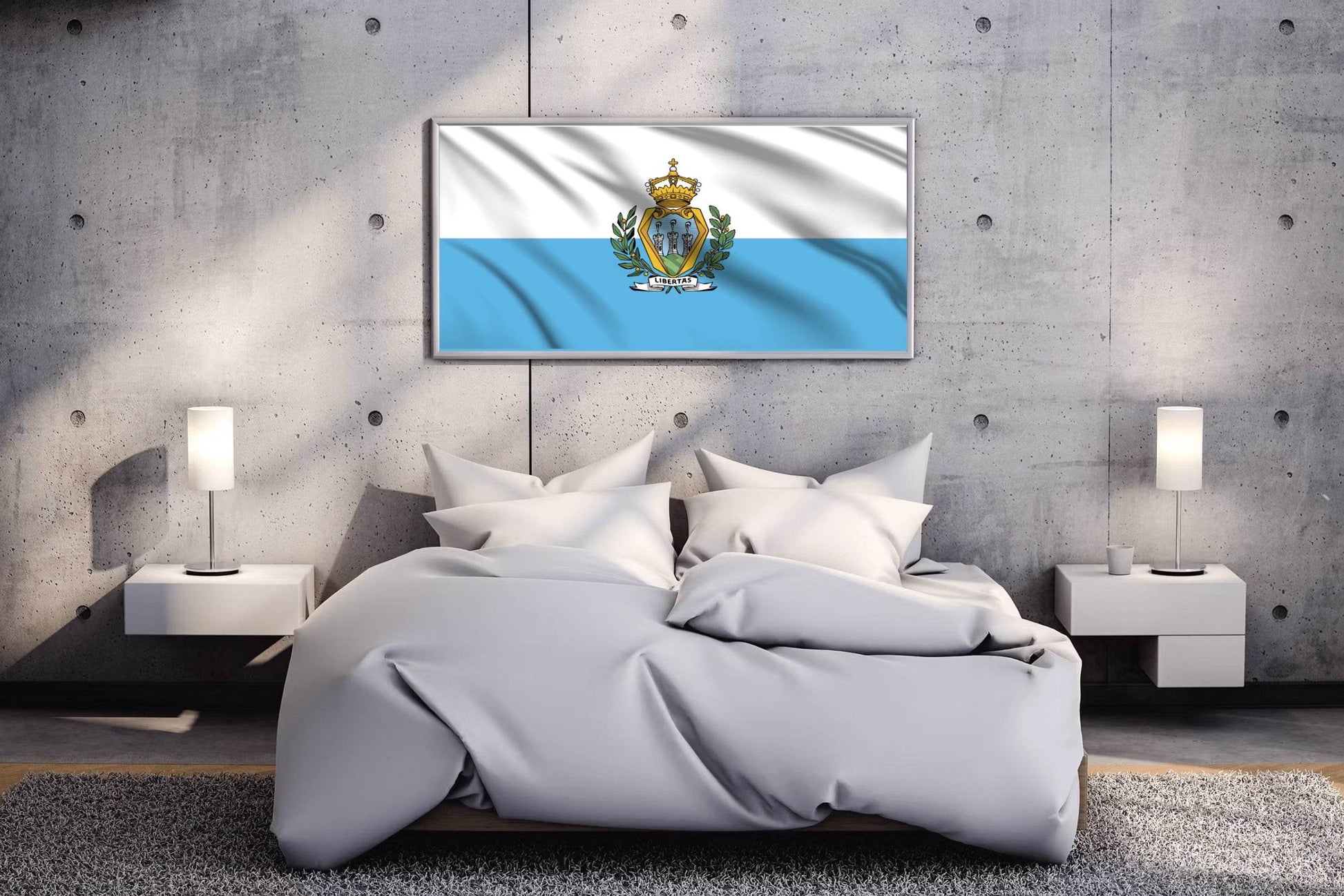 San Marino National Flag Wall Art - beink online art store