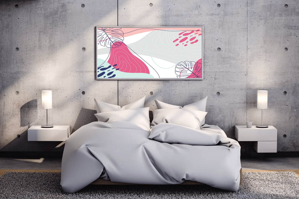 Monstera Deliciosa Flower With Pink Background Wll Art - beink online art store