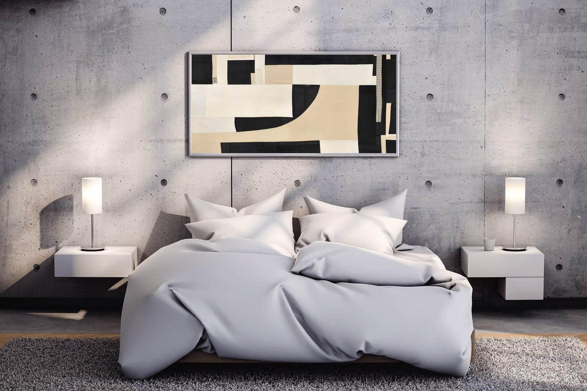 Geometric Harmony - Balanced Arrangement of Shapes Wall Art - beink online art store